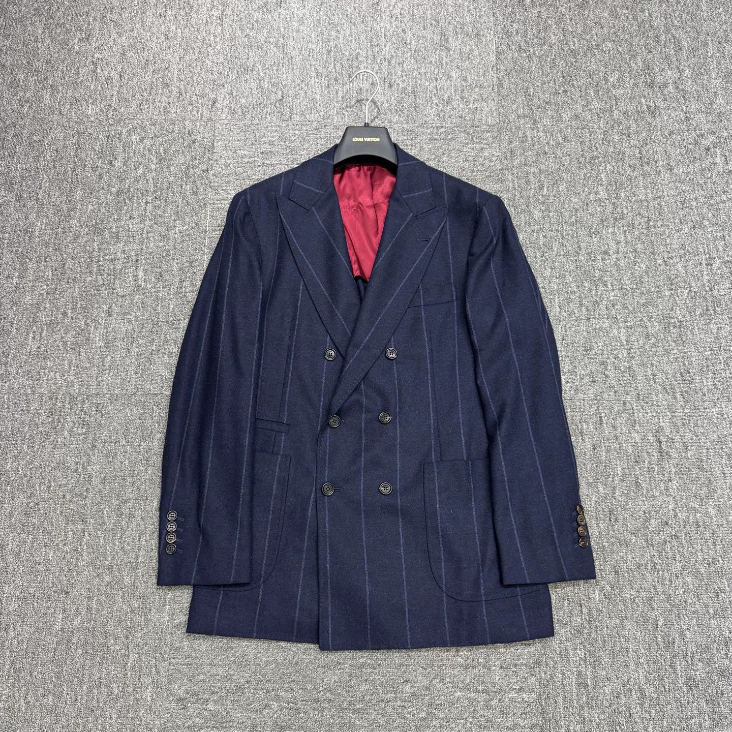 Brunello Cucinelli Brunello Cucinelli Navy Pinstripe Blazer 36R Size 36R - 2 Thumbnail