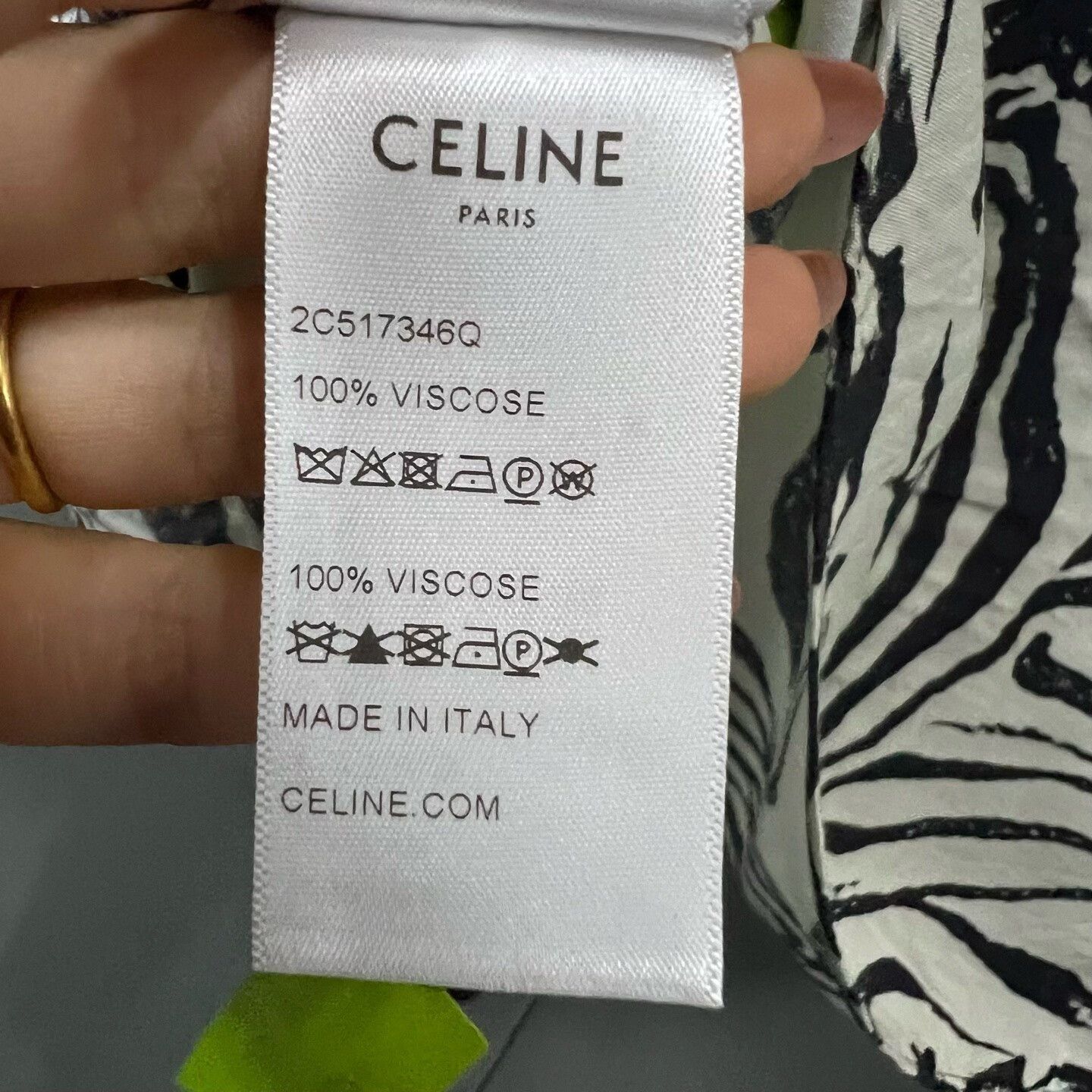 Celine Celine Zebra Print Short Sleeve Shirt Size S Size US S / EU 44-46 / 1 - 4 Thumbnail