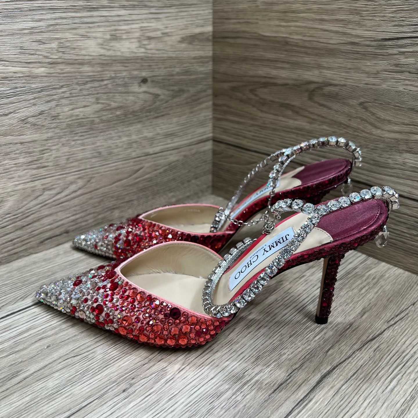 Jimmy Choo Jimmy Choo Saeda Crystal Ombre Heels Size 36.5 Size US 6.5 / IT 36.5 - 2 Thumbnail