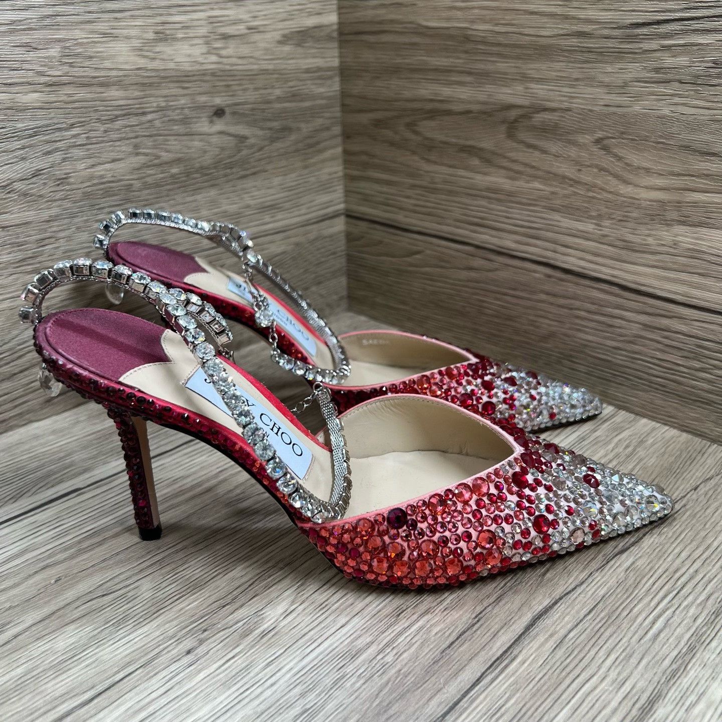 Jimmy Choo Jimmy Choo Saeda Crystal Ombre Heels Size 36.5 Size US 6.5 / IT 36.5 - 5 Thumbnail