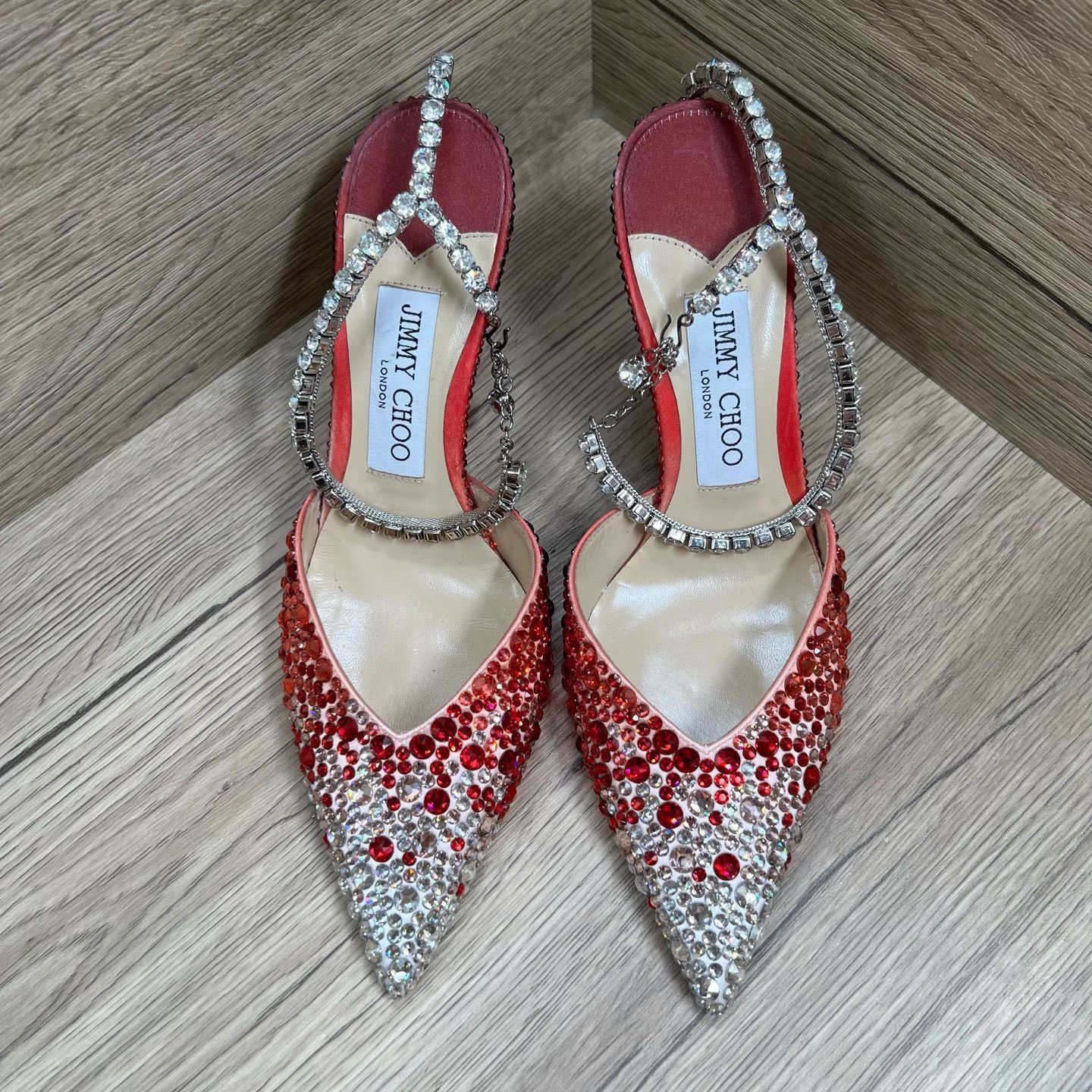 Jimmy Choo Jimmy Choo Saeda Crystal Ombre Heels Size 36.5 Size US 6.5 / IT 36.5 - 4 Thumbnail