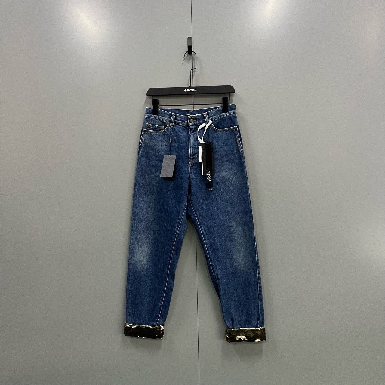 Saint Laurent Paris Saint Laurent Sequin Cuff Jeans Size 25 Size 25" / US 0 / IT 36 - 2 Thumbnail