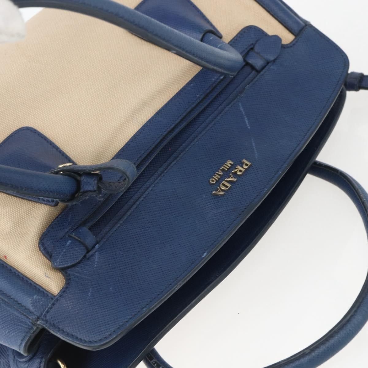 Prada Prada Cuir Frame Convertible Tote Canvas and Saffiano Leather Size ONE SIZE - 14 Thumbnail