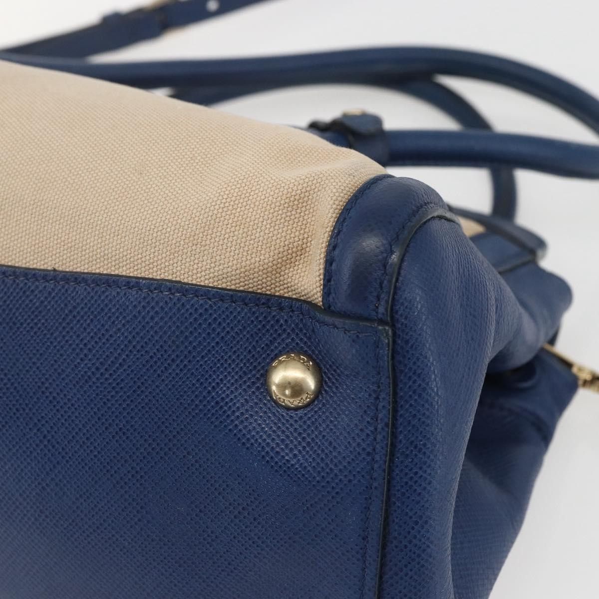 Prada Prada Cuir Frame Convertible Tote Canvas and Saffiano Leather Size ONE SIZE - 12 Thumbnail