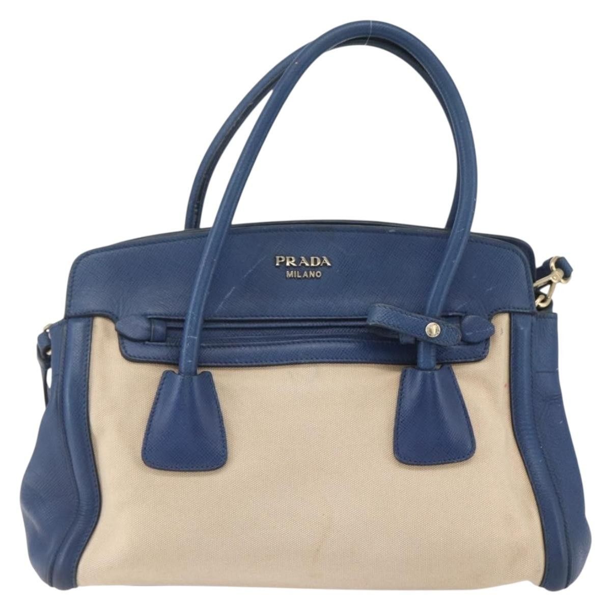Prada Prada Cuir Frame Convertible Tote Canvas and Saffiano Leather Size ONE SIZE - 19 Thumbnail