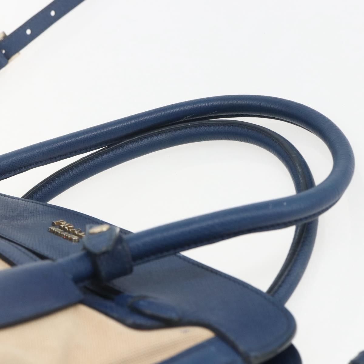 Prada Prada Cuir Frame Convertible Tote Canvas and Saffiano Leather Size ONE SIZE - 18 Thumbnail