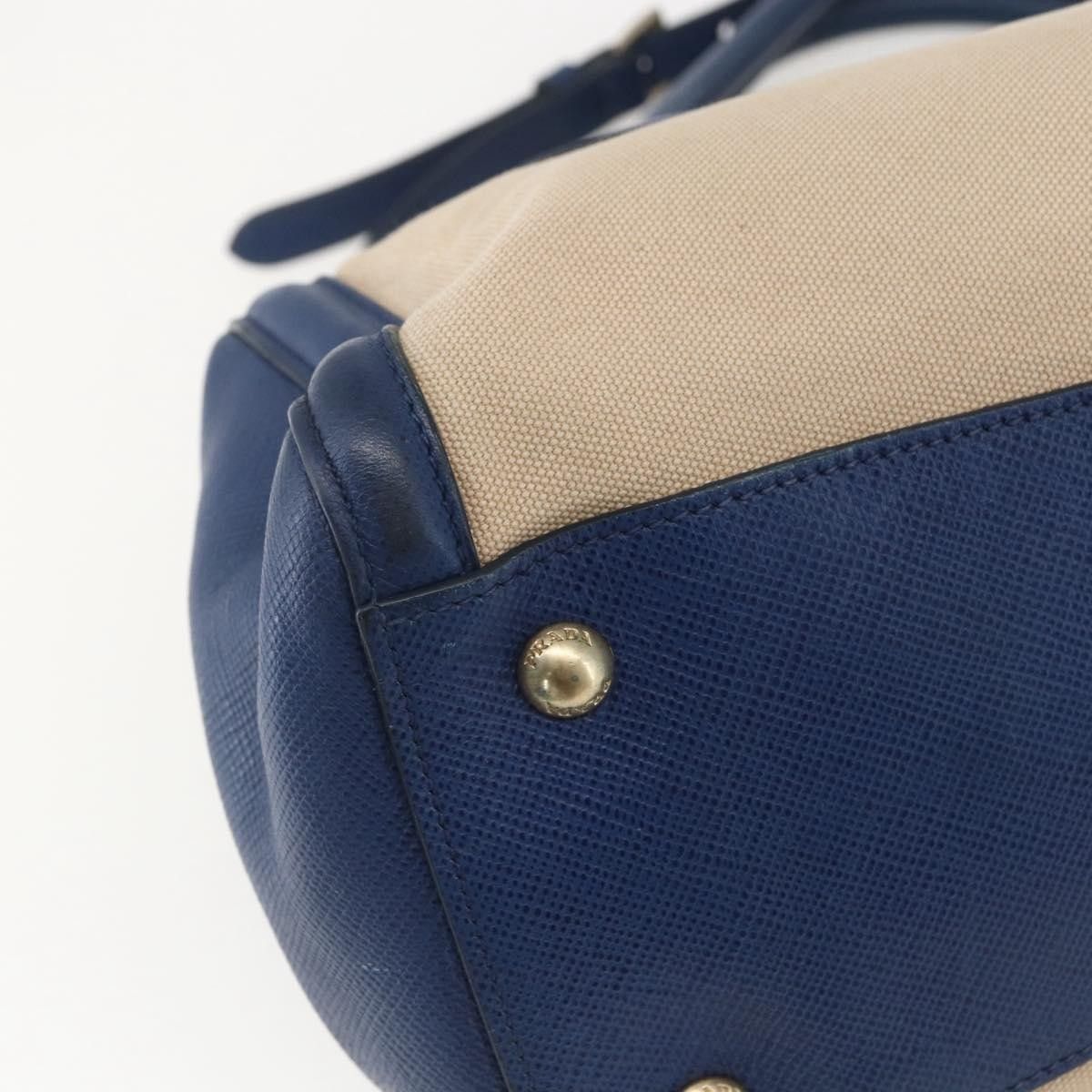 Prada Prada Cuir Frame Convertible Tote Canvas and Saffiano Leather Size ONE SIZE - 11 Thumbnail