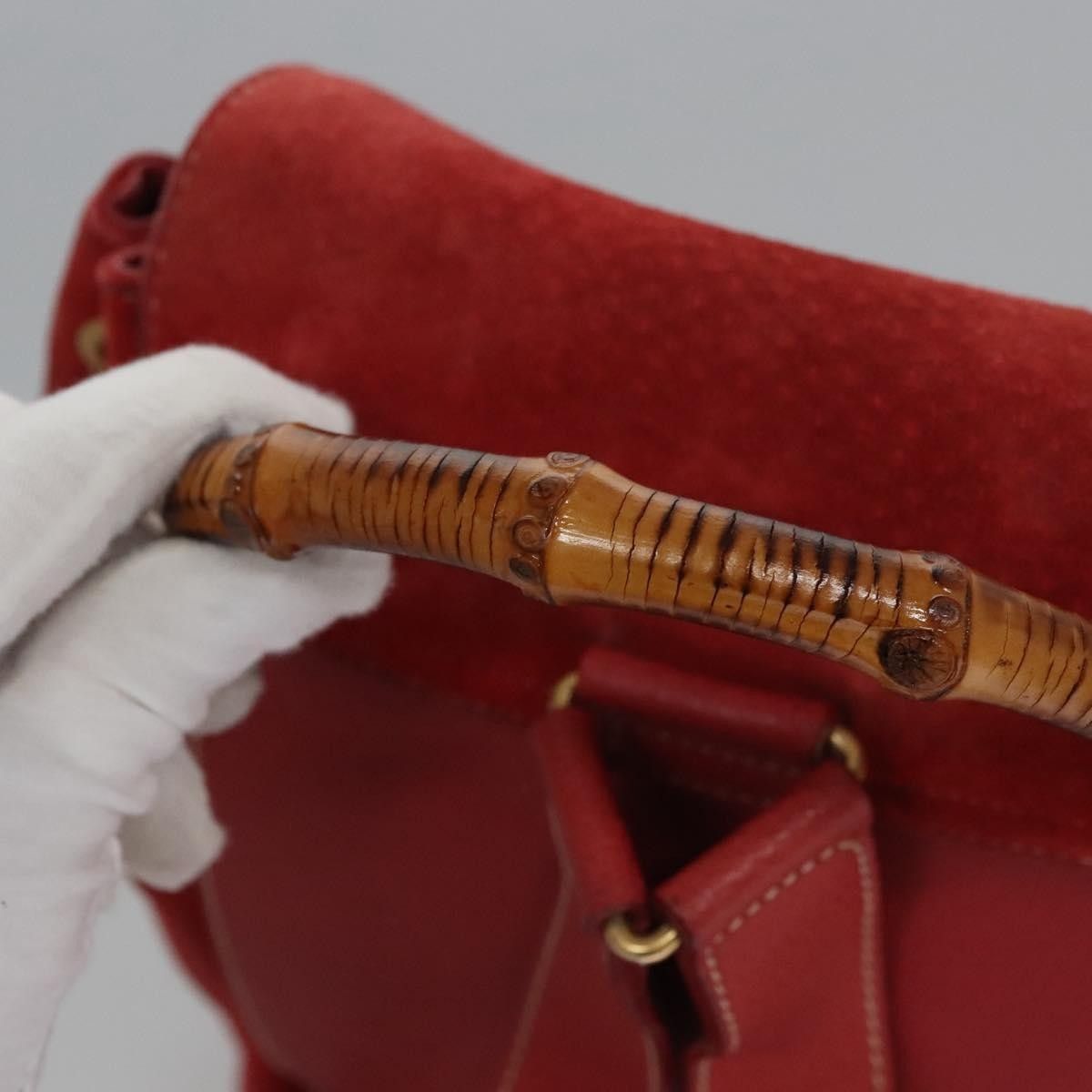 Gucci Gucci Vintage Bamboo Suede and Leather Size ONE SIZE - 16 Thumbnail