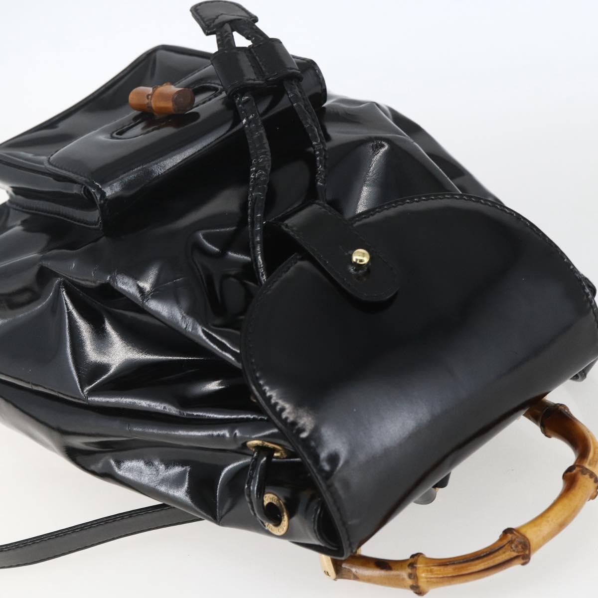 Gucci Gucci Vintage Bamboo Backpack Patent Size ONE SIZE - 16 Thumbnail
