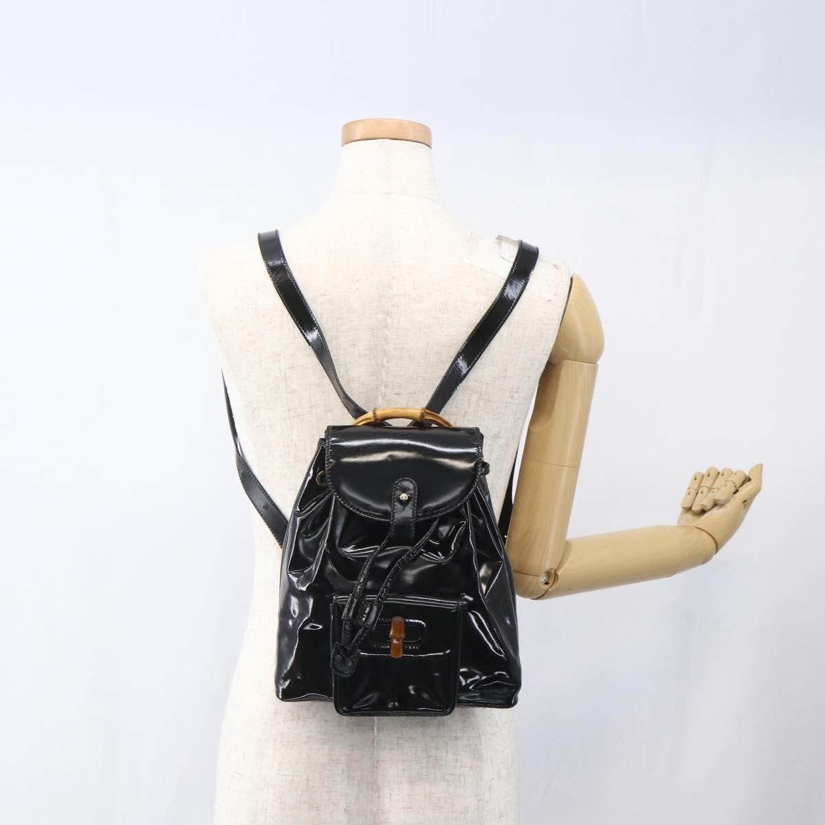Gucci Gucci Vintage Bamboo Backpack Patent Size ONE SIZE - 14 Thumbnail