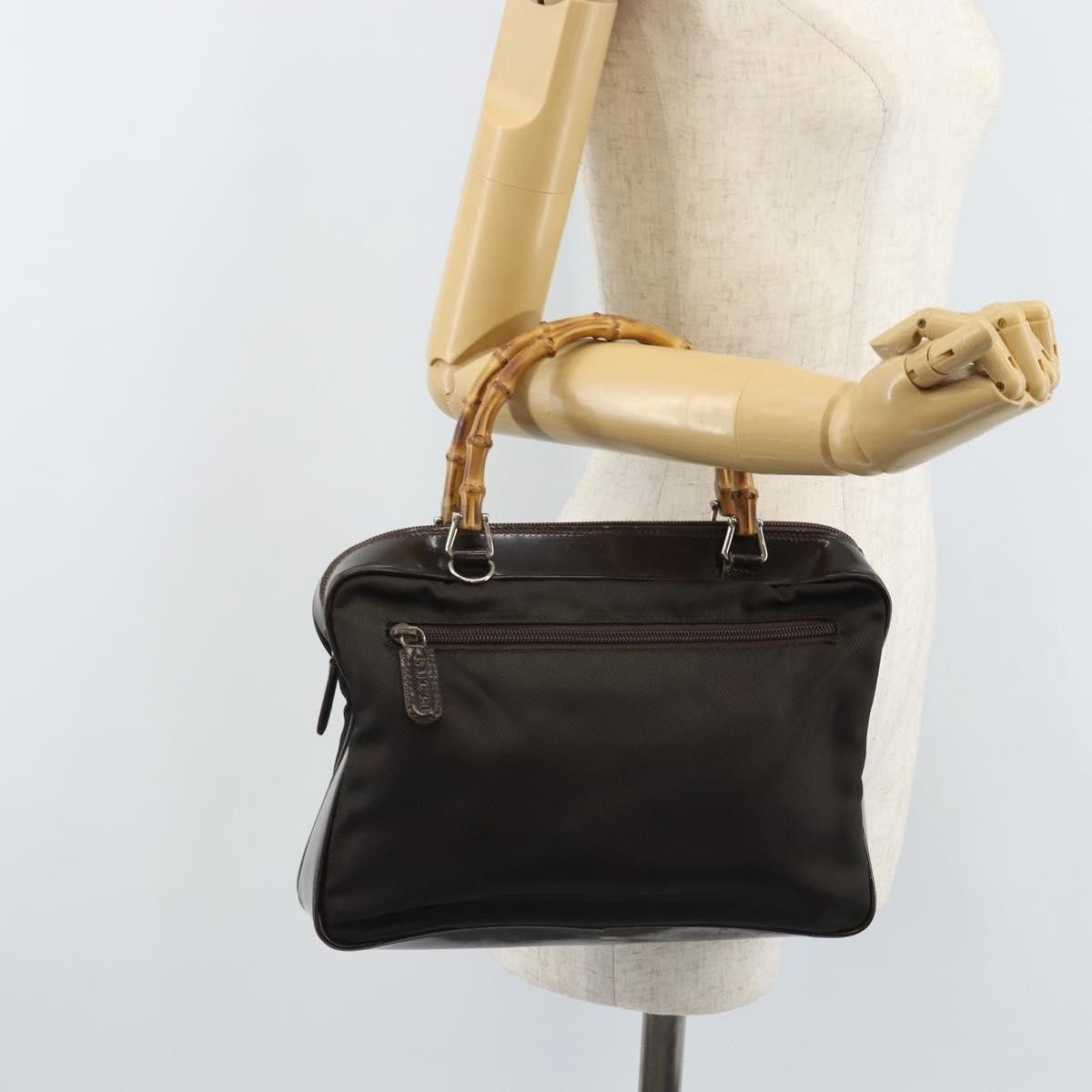 Gucci Gucci Vintage Bamboo Handle Bag Nylon Size ONE SIZE - 24 Thumbnail