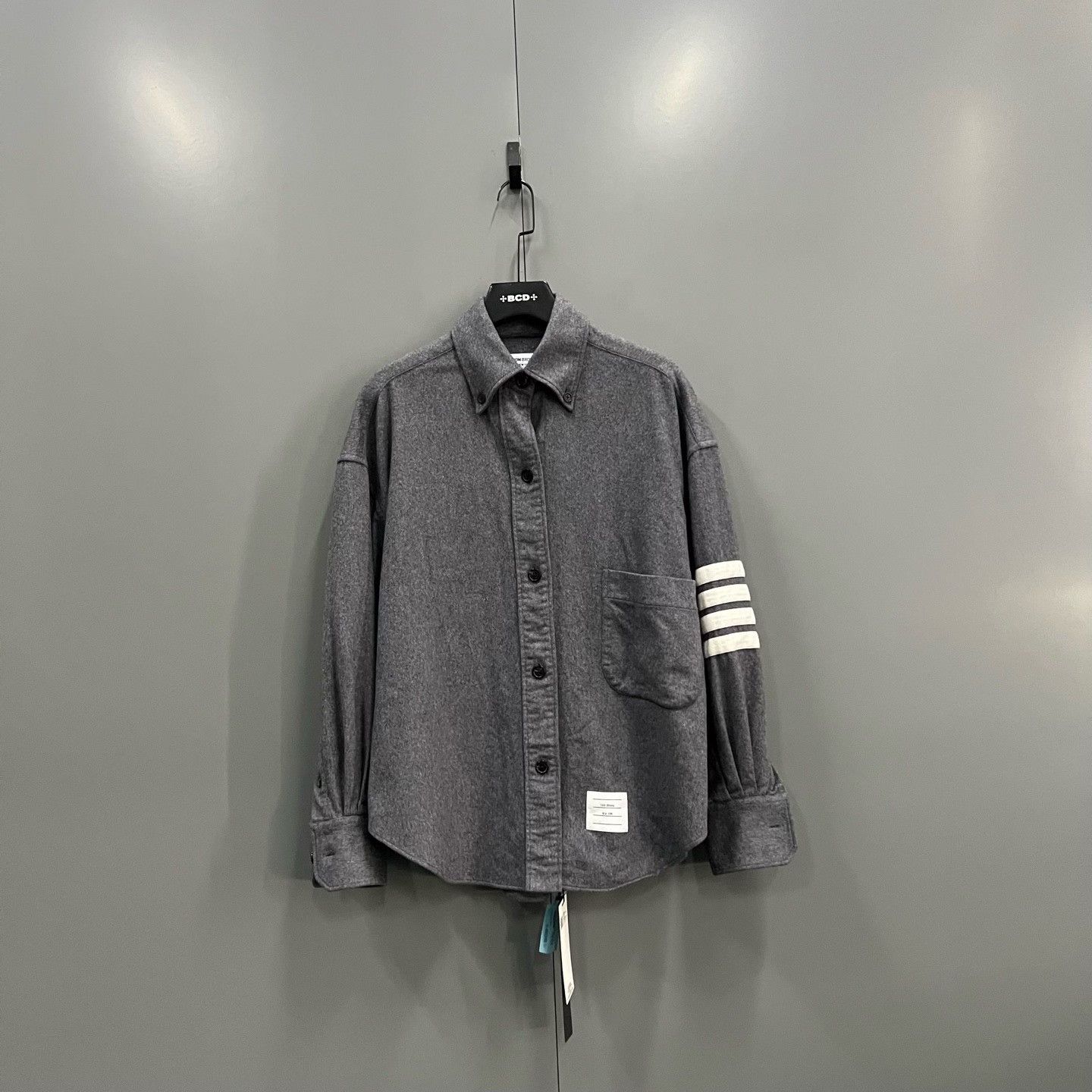 Thom Browne Thom Browne Cashmere 4-Bar Shirt Size XL Size US XL / EU 56 / 4 - 2 Thumbnail