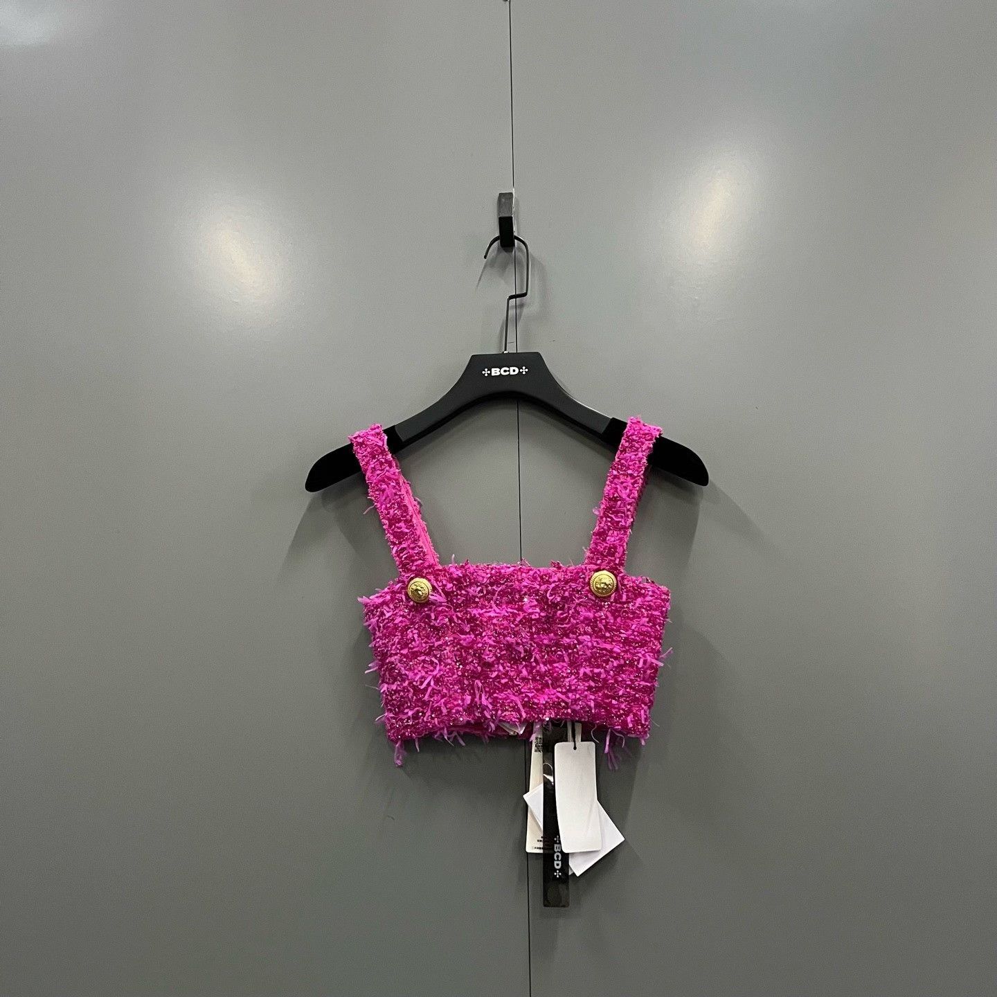 Balmain Balmain x Barbie Tweed Crop Top Size 36 Size XS / US 0-2 / IT 36-38 - 2 Thumbnail