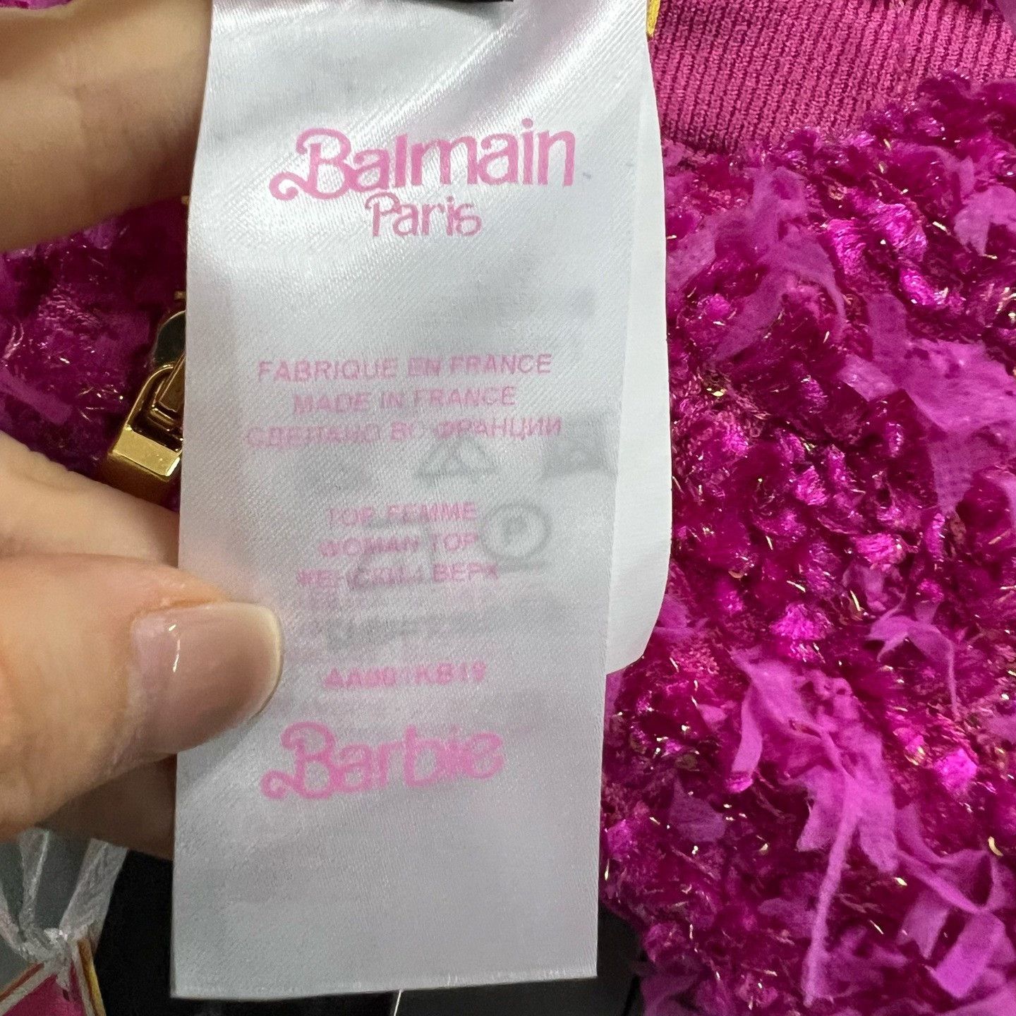 Balmain Balmain x Barbie Tweed Crop Top Size 36 Size XS / US 0-2 / IT 36-38 - 5 Thumbnail