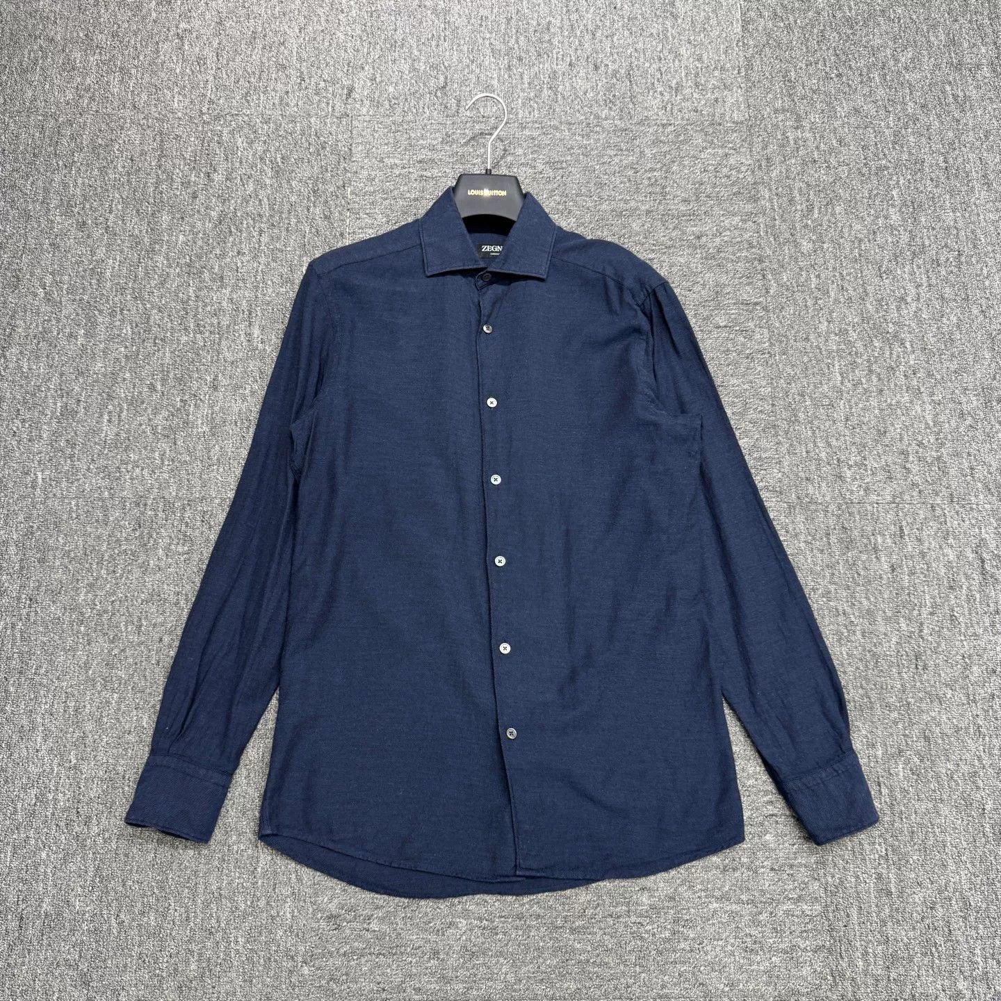 Z Zegna Zegna Cashco Cotton Cashmere Button Up Shirt Size S Size US S / EU 44-46 / 1 - 2 Thumbnail