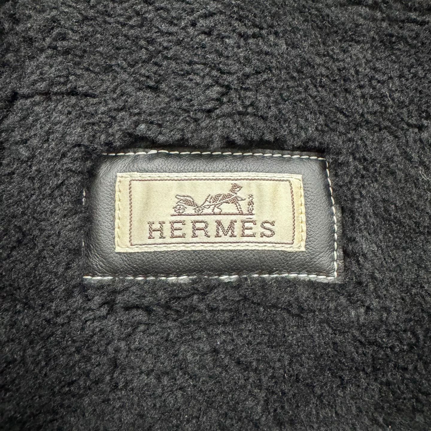 Hermes Hermès Leather Shearling Bomber Jacket Size L Size US L / EU 52-54 / 3 - 3 Thumbnail