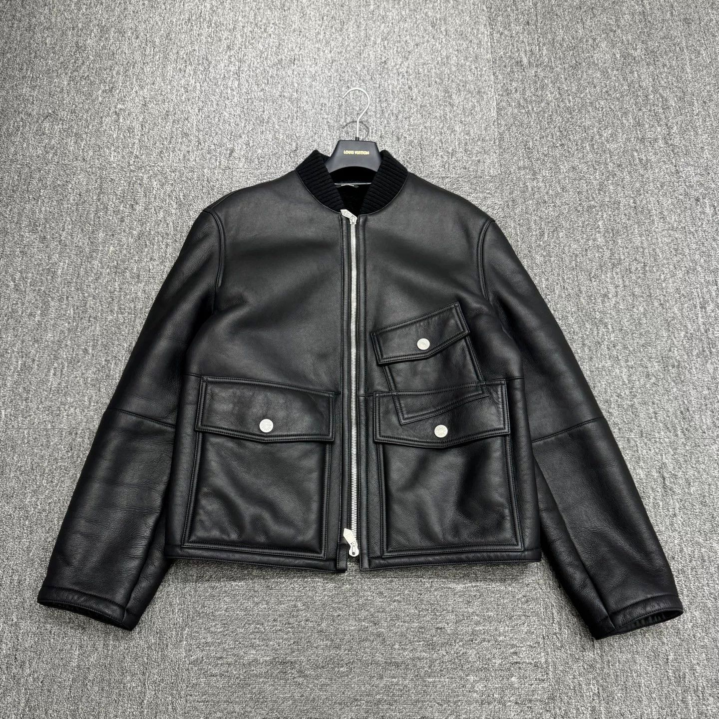 Hermes Hermès Leather Shearling Bomber Jacket Size L Size US L / EU 52-54 / 3 - 2 Thumbnail
