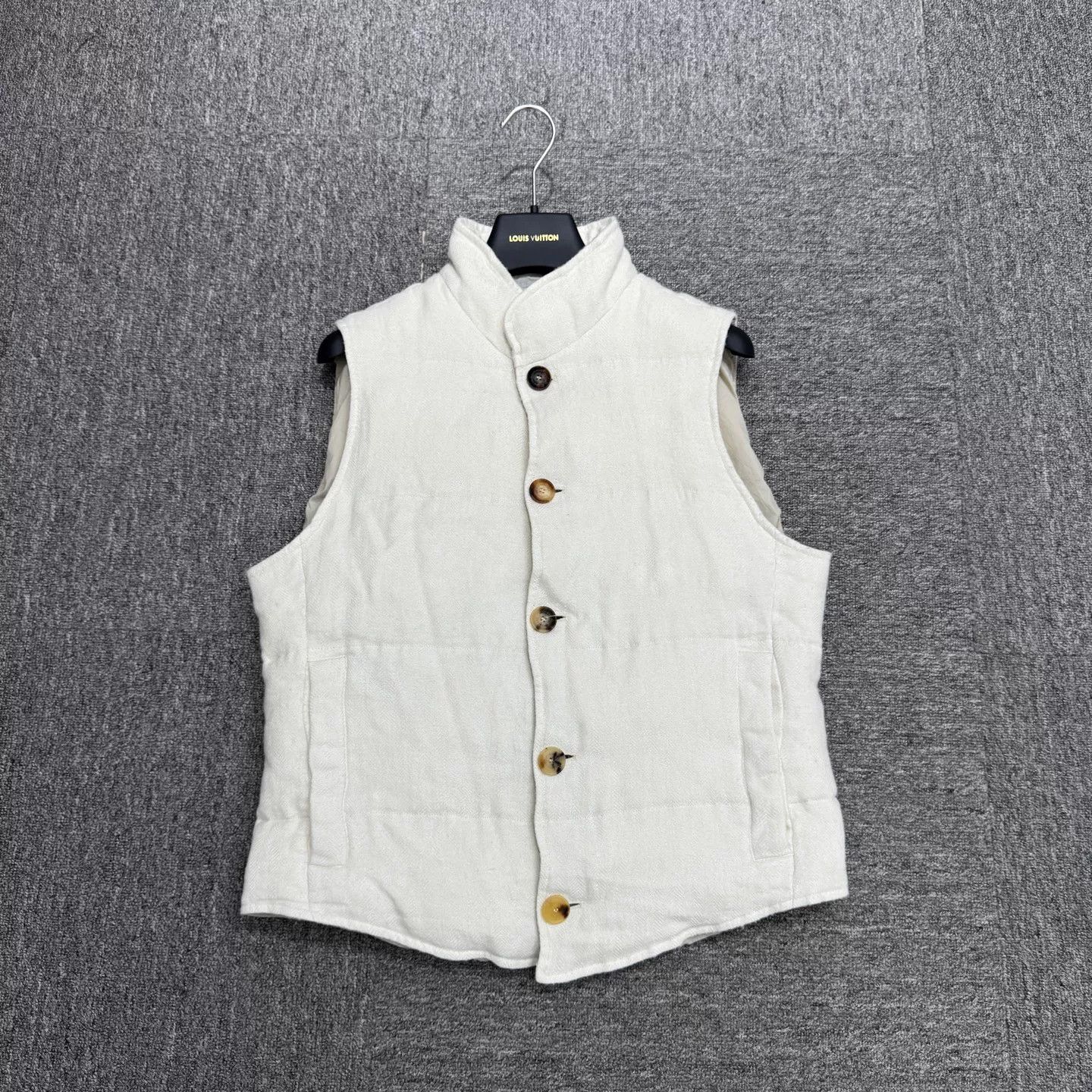 Brunello Cucinelli Brunello Cucinelli Linen Blend Down Vest Size 52 Size US L / EU 52-54 / 3 - 2 Thumbnail