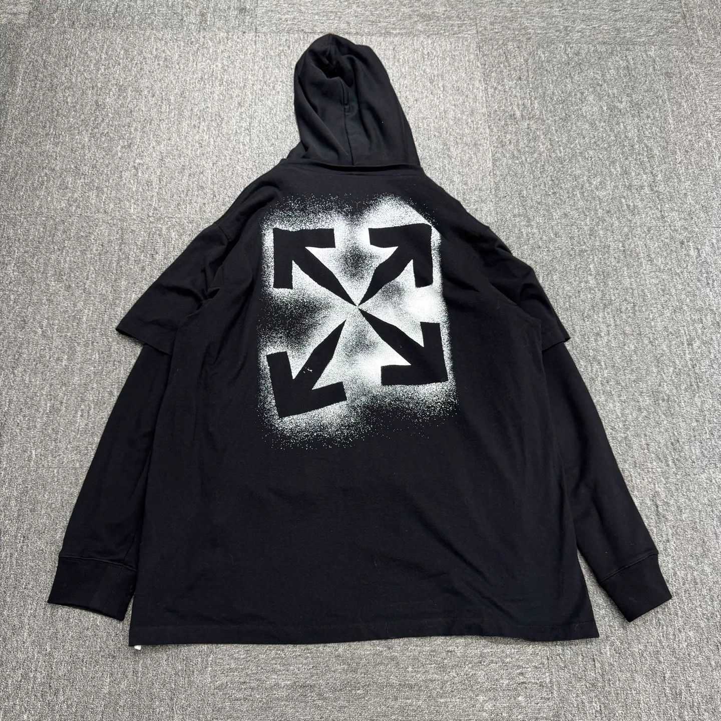 Off-White Off-White Spray Paint Arrow Double Layer Hoodie XXL Size US XXL / EU 58 / 5 - 8 Thumbnail