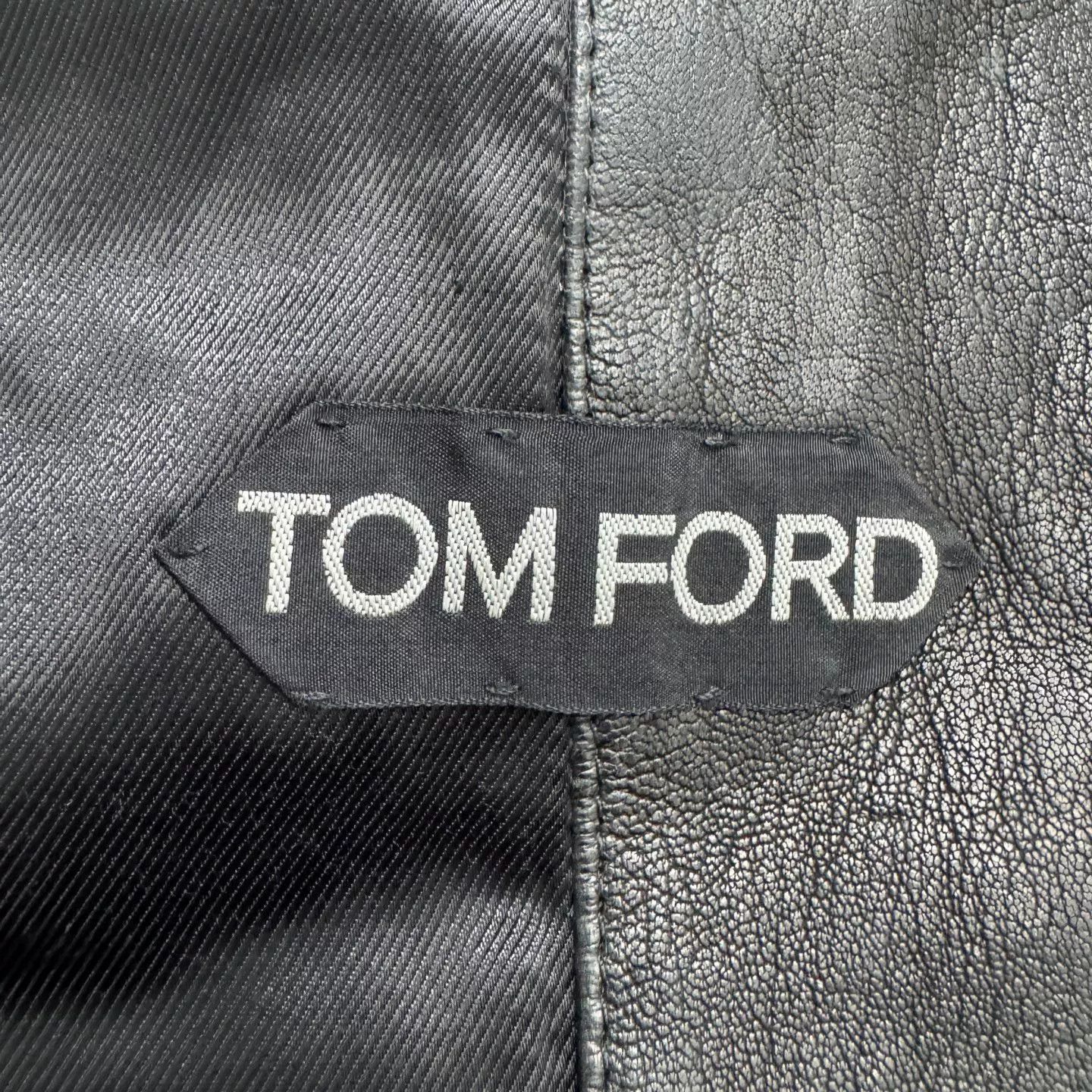 Tom Ford Tom Ford Lambskin Leather Biker Jacket Size L Size US L / EU 52-54 / 3 - 3 Thumbnail