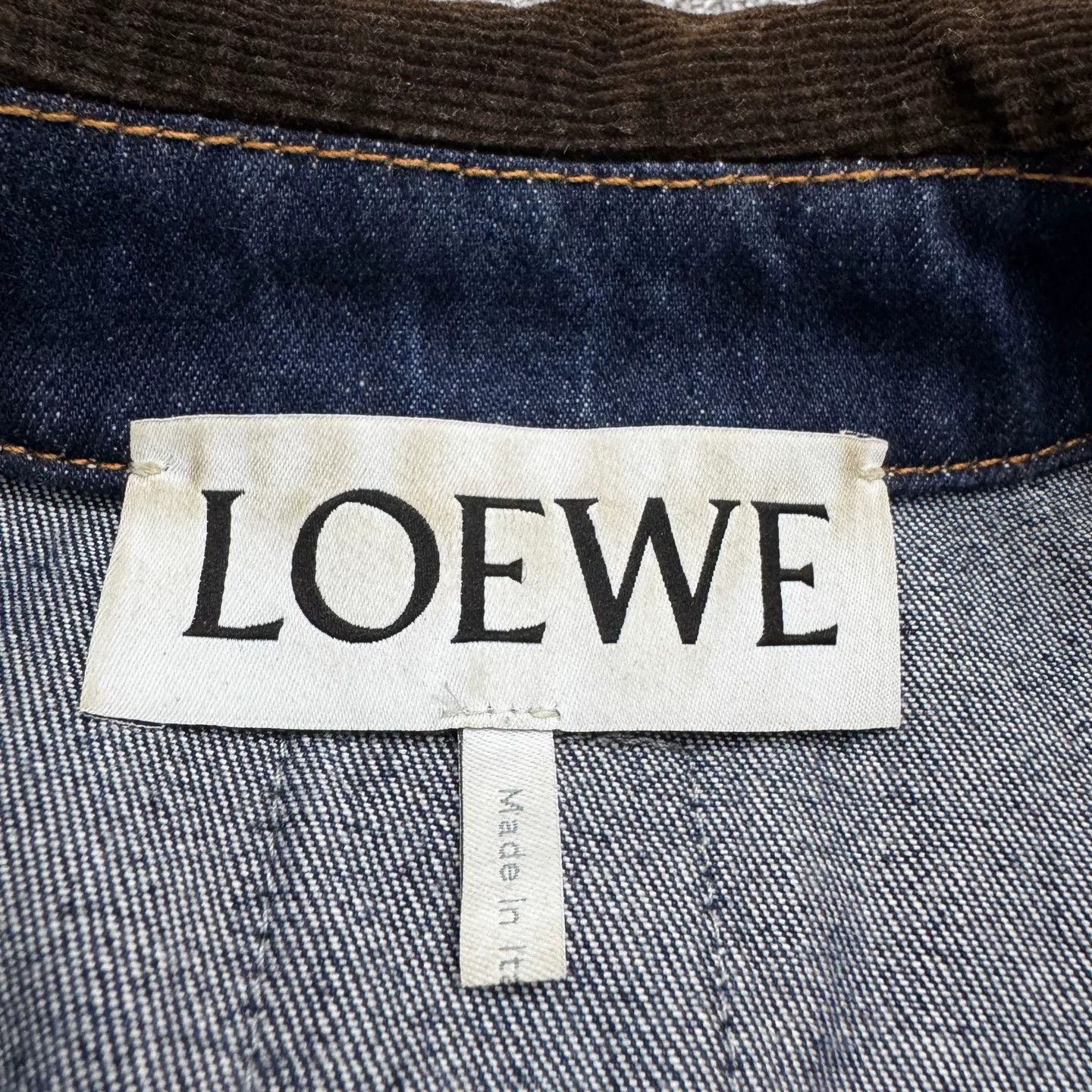 Loewe Loewe Corduroy Collar Denim Jacket Size S Size US S / EU 44-46 / 1 - 3 Thumbnail