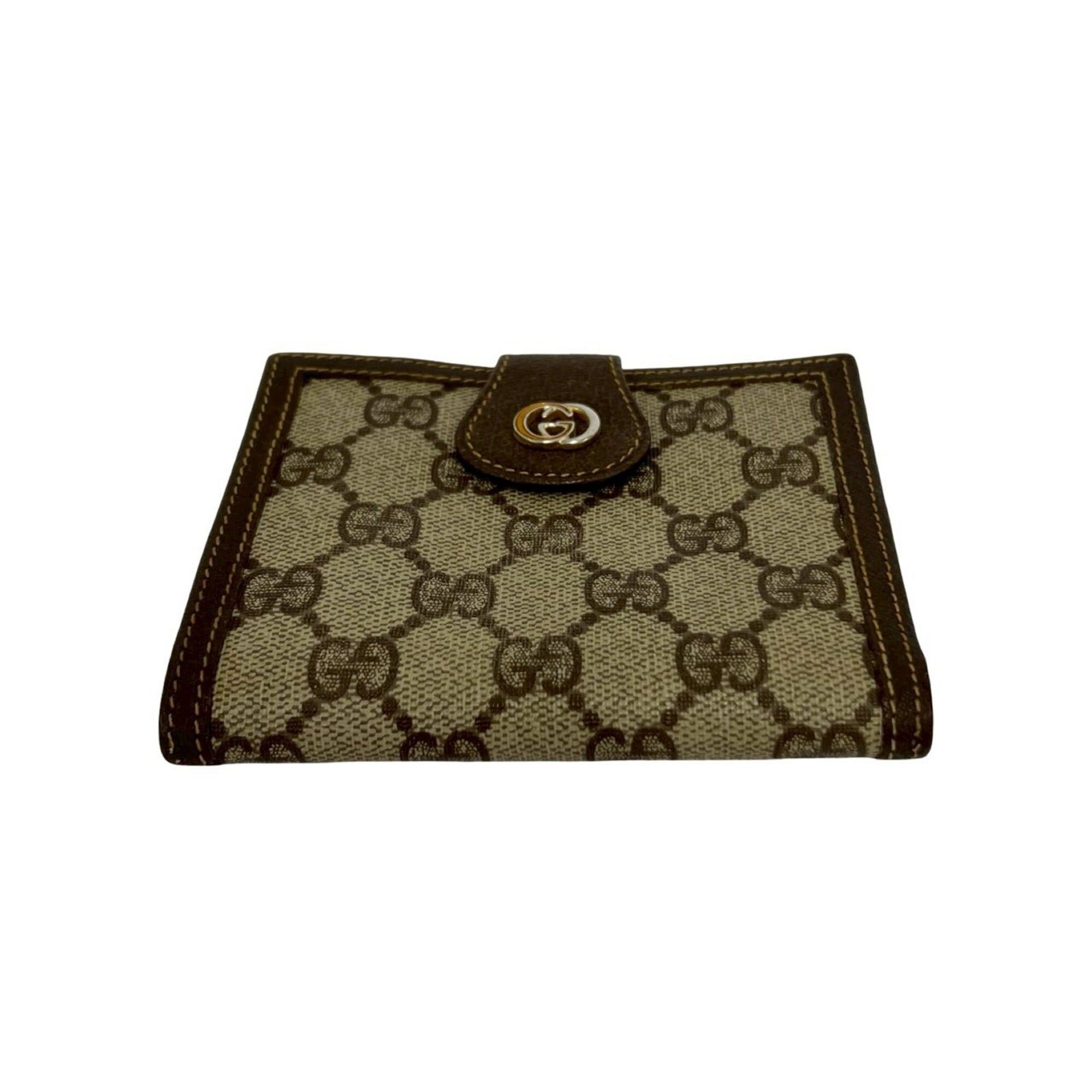 Gucci GUCCI Vintage GG Logo Wallet, Canvas and Leather, Brown, 33572 Size ONE SIZE - 6 Thumbnail