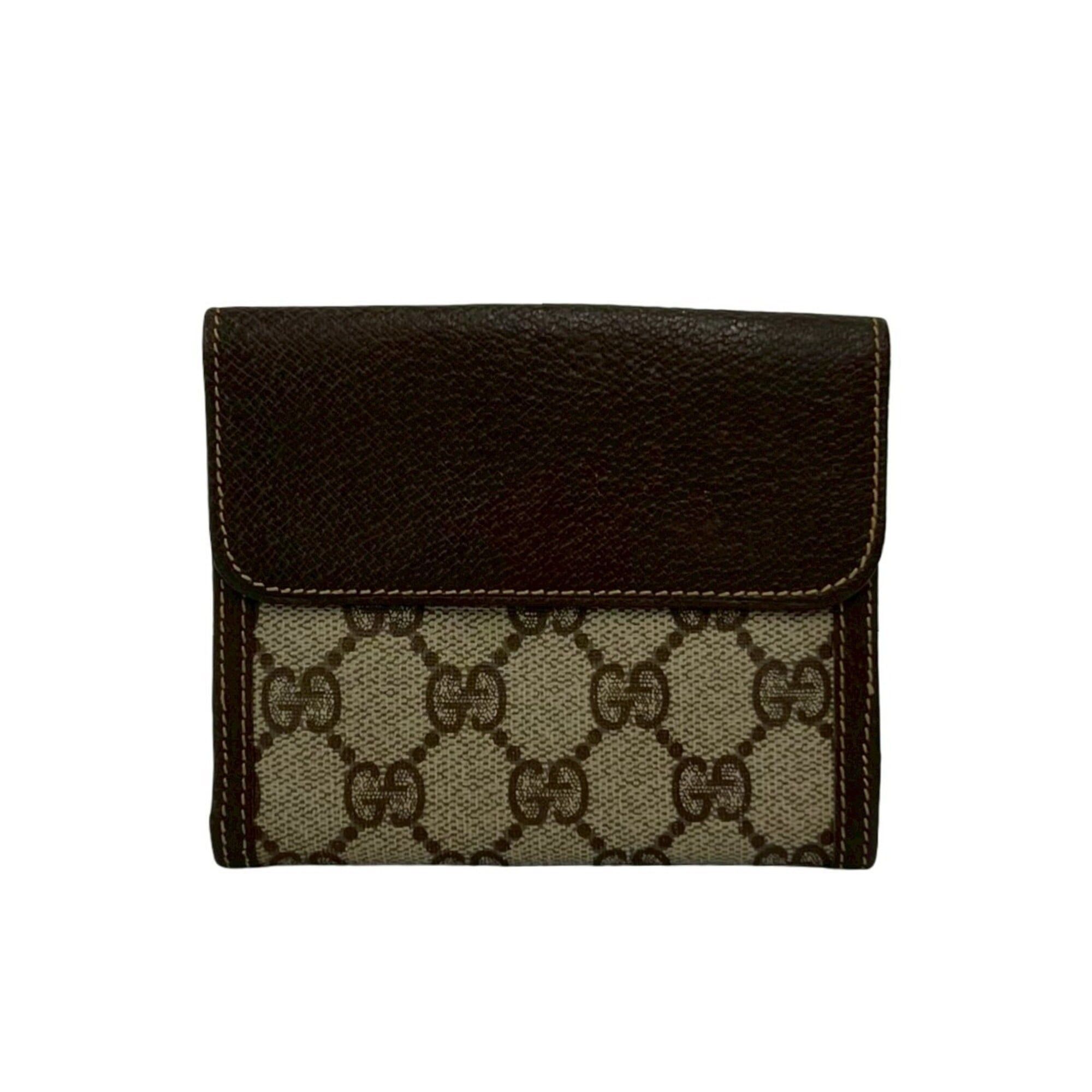 Gucci GUCCI Vintage GG Logo Wallet, Canvas and Leather, Brown, 33572 Size ONE SIZE - 2 Thumbnail