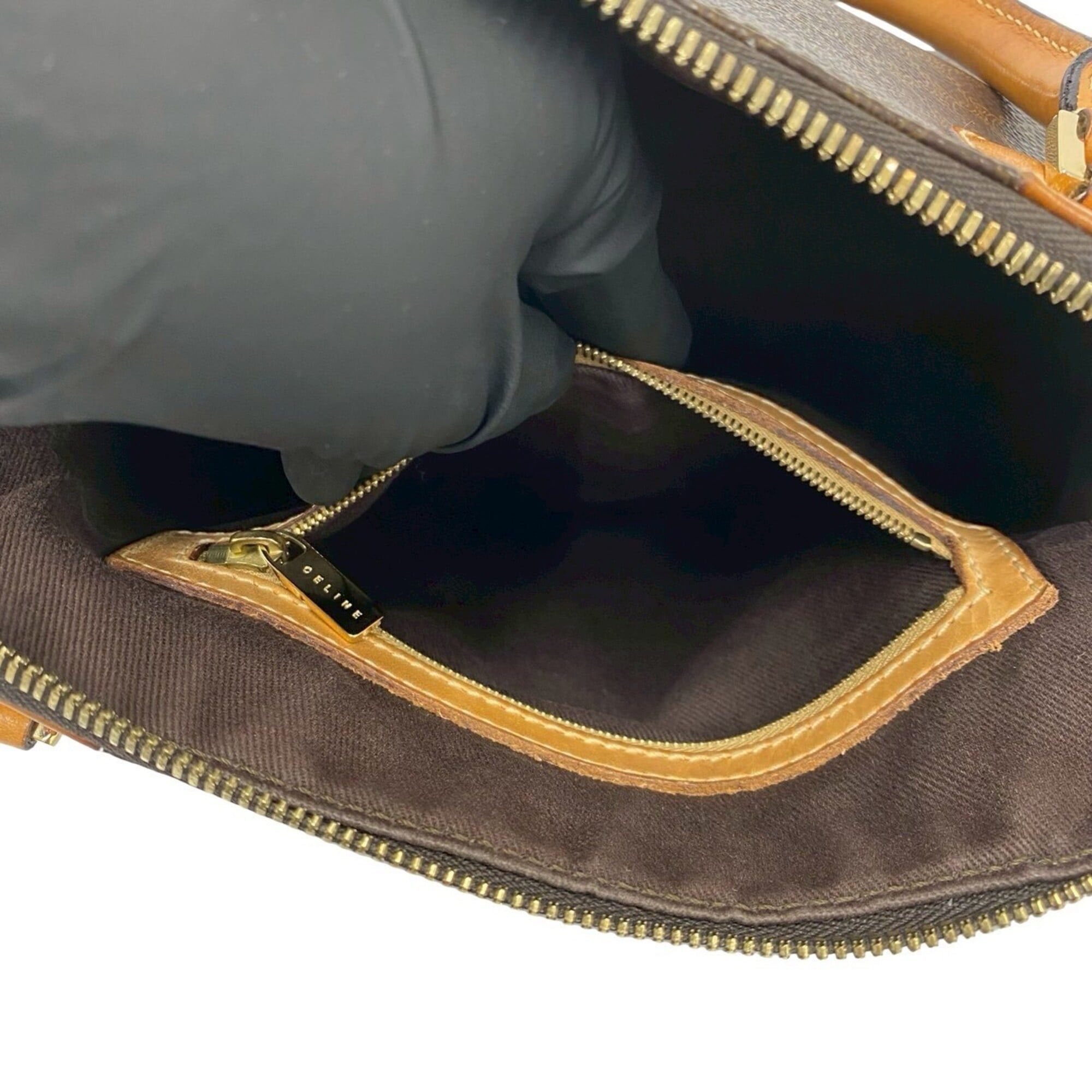 Celine CELINE Vintage Macadam Blazon Triomphe Leather Handbag Mini Boston Bag Brown 13880 Size ONE SIZE - 10 Thumbnail