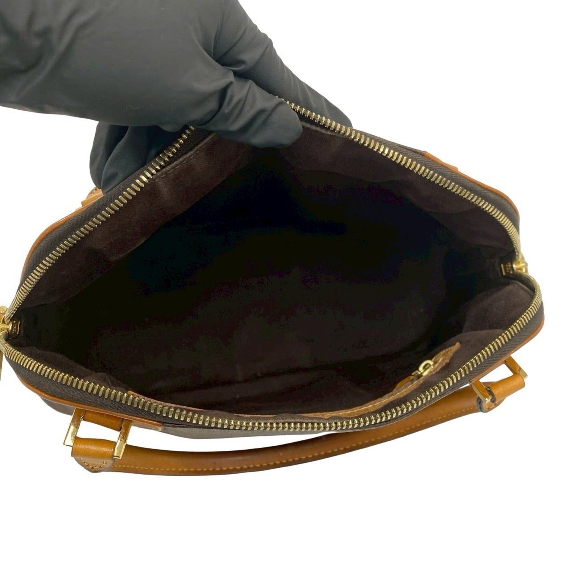 Celine CELINE Vintage Macadam Blazon Triomphe Leather Handbag Mini Boston Bag Brown 13880 Size ONE SIZE - 9 Thumbnail