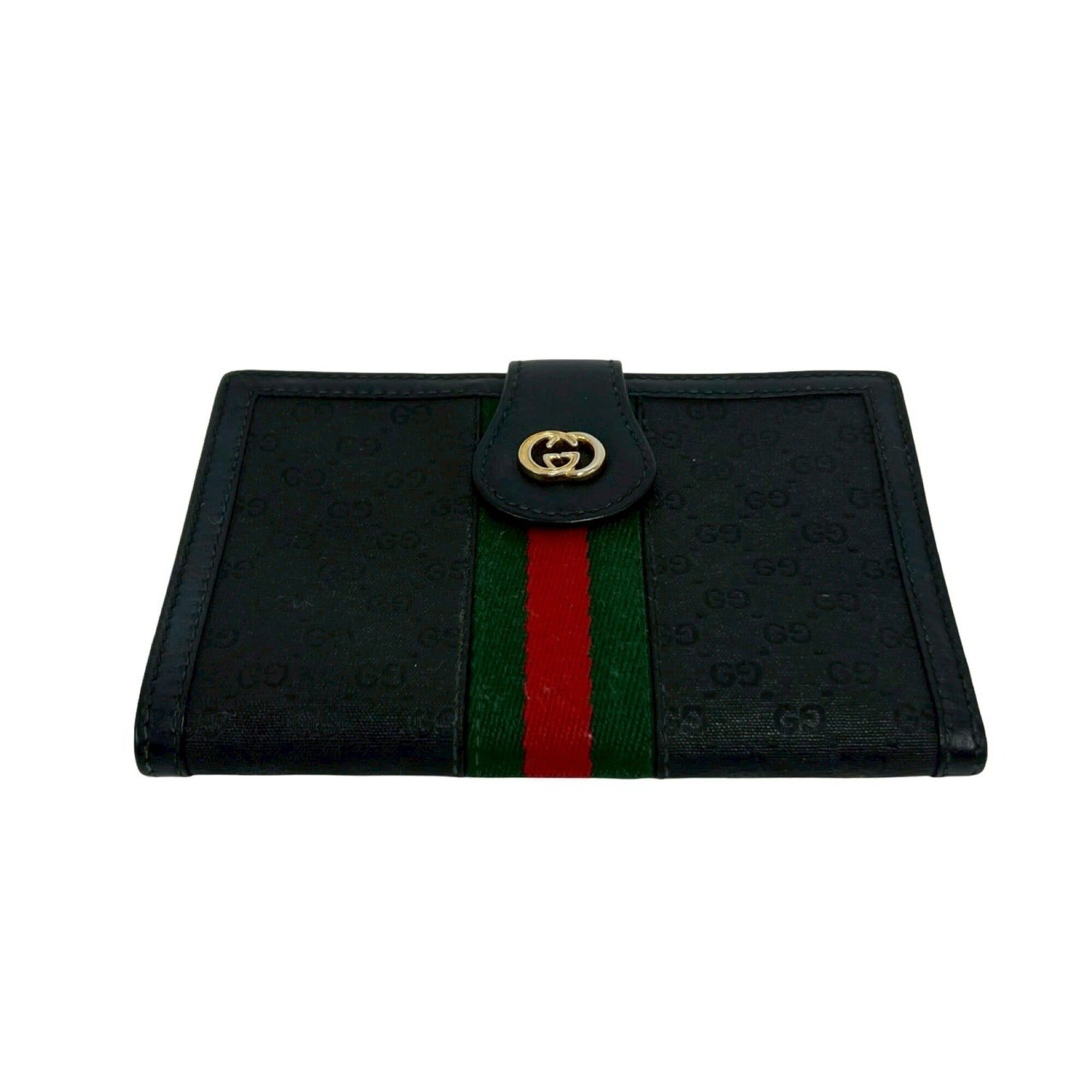 Gucci GUCCI Old Gucci Sherry Line Micro GG Logo Hardware Leather Bi-fold Wallet Black 33588 Size ONE SIZE - 6 Thumbnail