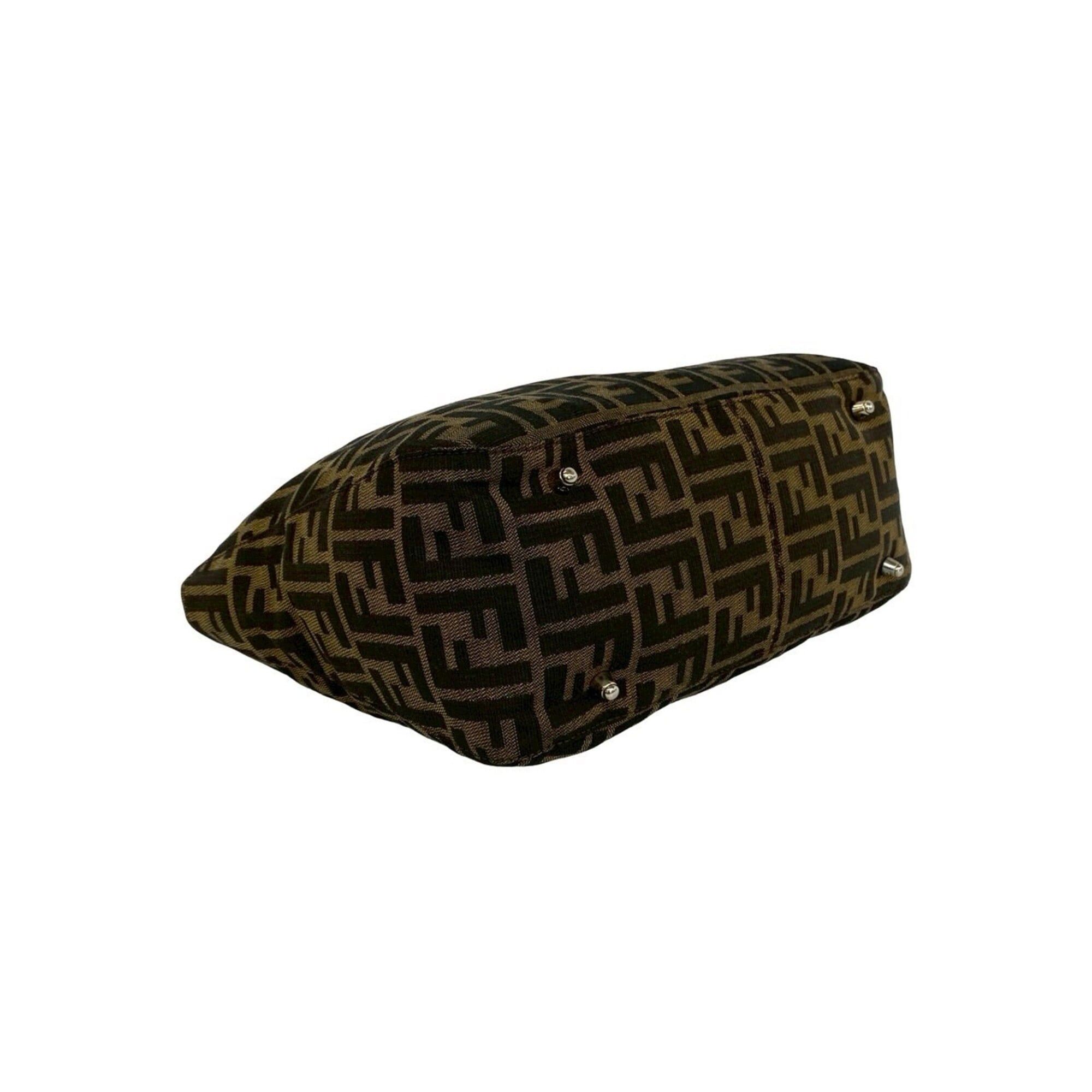 Fendi FENDI Vintage Zucca FF Logo Hardware Canvas Leather Genuine Handbag Mini Tote Bag Brown 90350 Size ONE SIZE - 7 Thumbnail