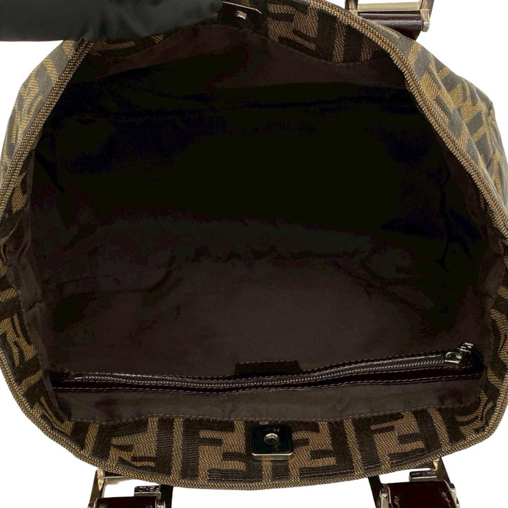 Fendi FENDI Vintage Zucca FF Logo Hardware Canvas Leather Genuine Handbag Mini Tote Bag Brown 90350 Size ONE SIZE - 9 Thumbnail