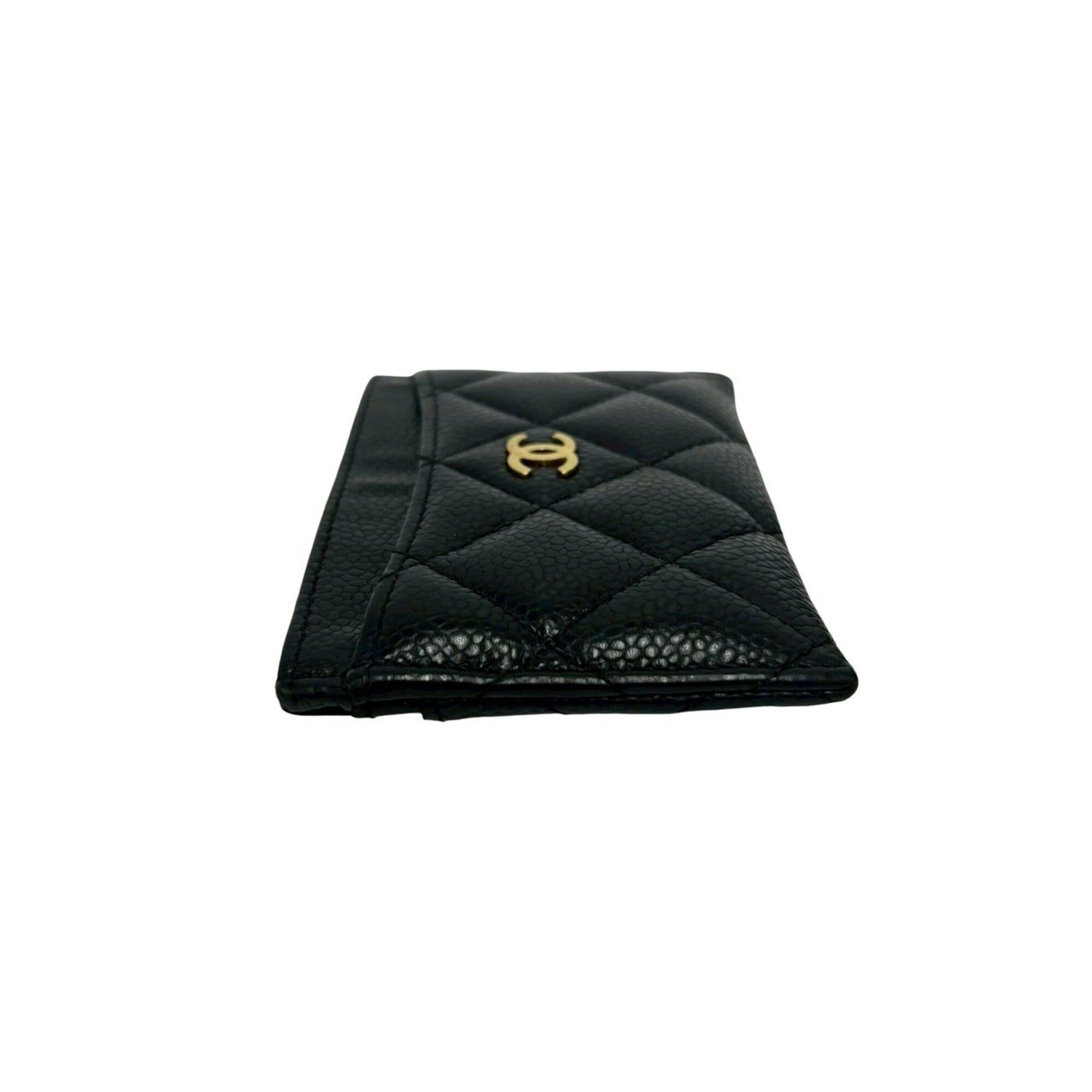 Chanel CHANEL Matelassé Coco Mark Caviar Leather Business Card Holder/Card Case/Pass Case, Black, 38791 Size ONE SIZE - 4 Thumbnail