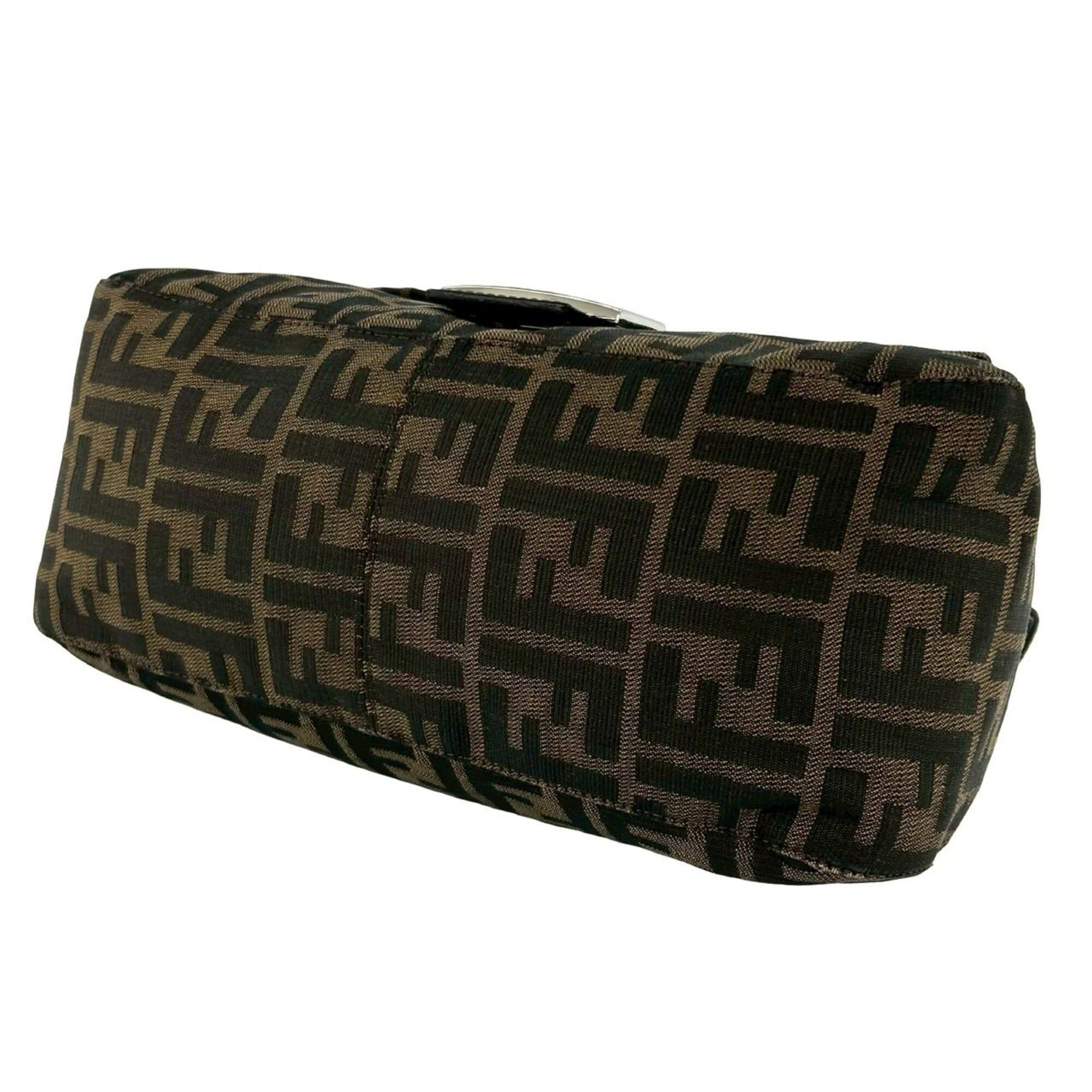 Fendi FENDI Mamma Bucket Zucca FF Logo Pattern Canvas Leather Semi Shoulder Bag Handbag Brown 20463 Size ONE SIZE - 8 Thumbnail