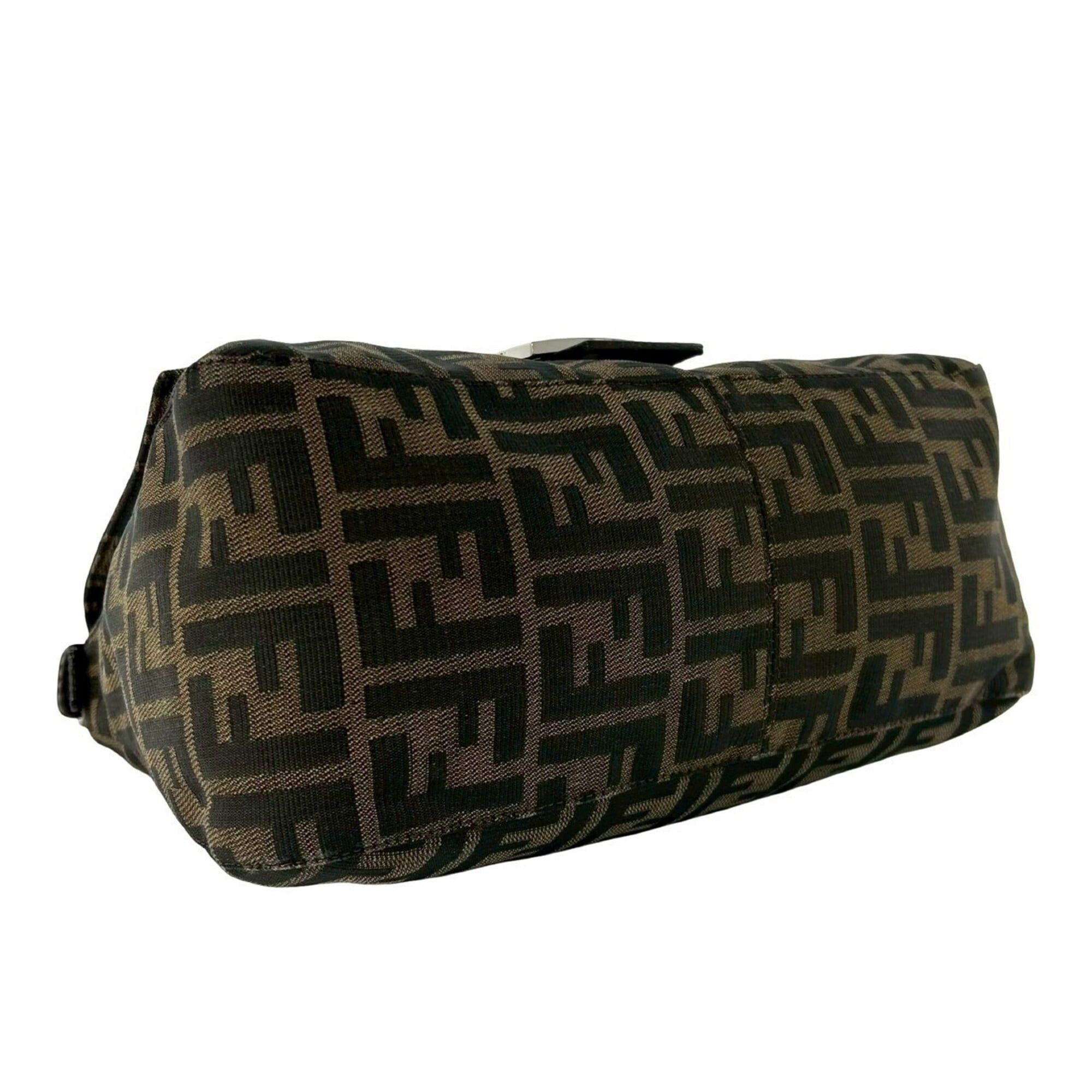 Fendi FENDI Mamma Bucket Zucca FF Logo Pattern Canvas Leather Semi Shoulder Bag Handbag Brown 20463 Size ONE SIZE - 7 Thumbnail