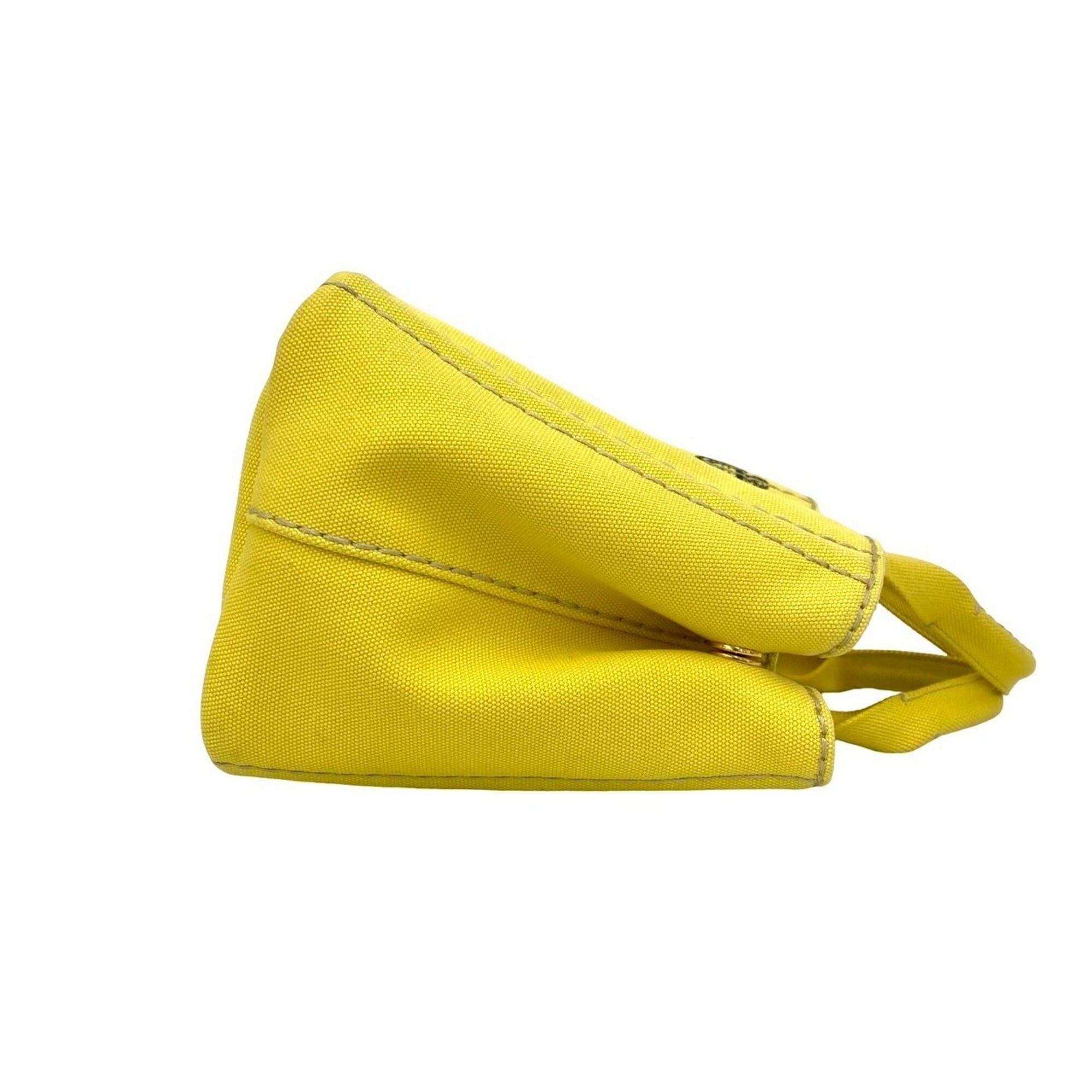 Prada PRADA Canapa 2-way Logo Canvas Shoulder Bag/Handbag/Mini Tote Bag, Yellow, 47951 Size ONE SIZE - 6 Thumbnail