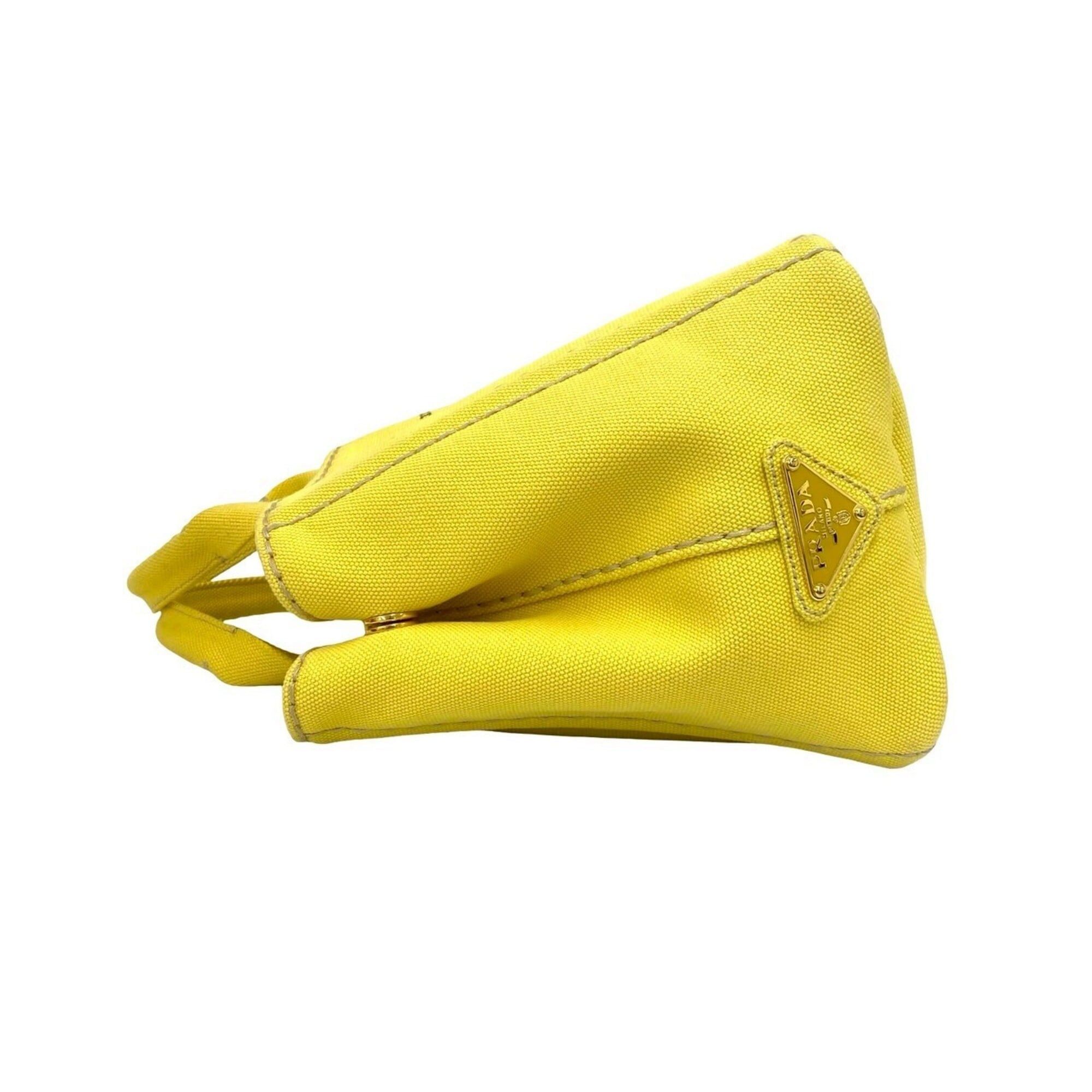 Prada PRADA Canapa 2-way Logo Canvas Shoulder Bag/Handbag/Mini Tote Bag, Yellow, 47951 Size ONE SIZE - 5 Thumbnail