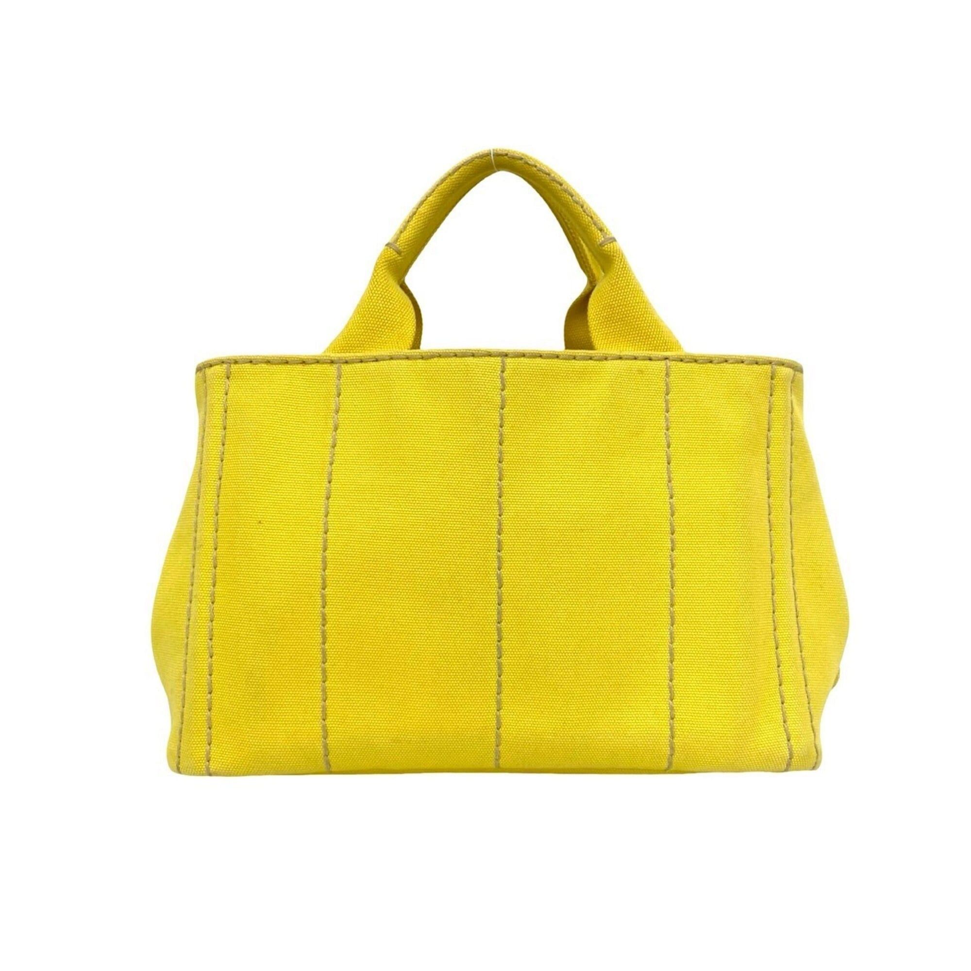Prada PRADA Canapa 2-way Logo Canvas Shoulder Bag/Handbag/Mini Tote Bag, Yellow, 47951 Size ONE SIZE - 3 Thumbnail