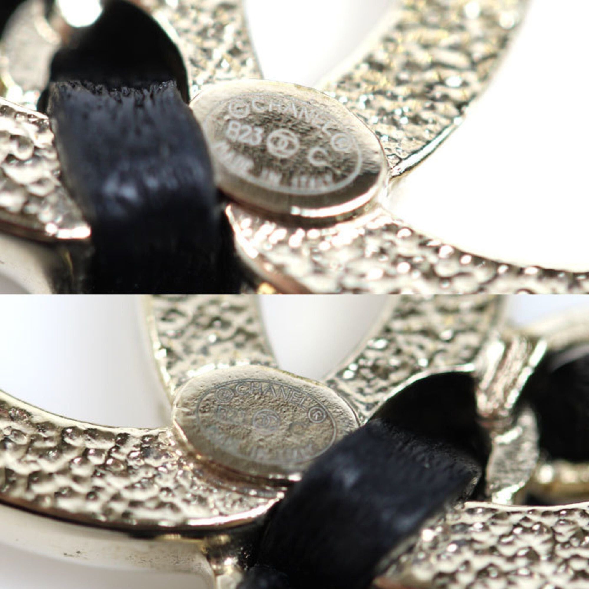Chanel CHANEL GP Leather Coco Mark Bag Motif Earrings ABA008 16.5g Women's Size ONE SIZE - 4 Thumbnail