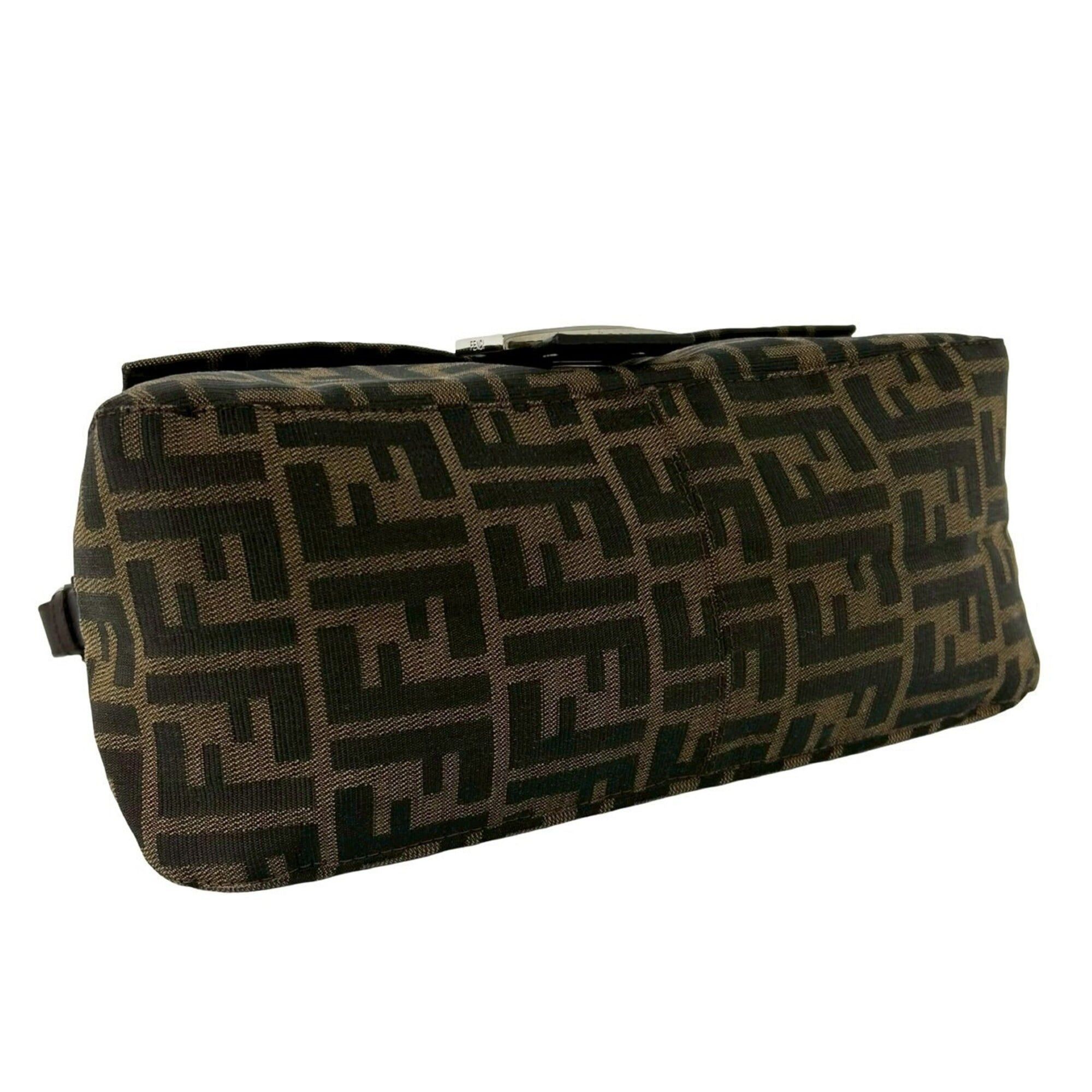 Fendi FENDI Mamma Bucket Zucca FF Logo Pattern Canvas Leather Semi-Shoulder Bag Handbag Brown 27981 Size ONE SIZE - 7 Thumbnail