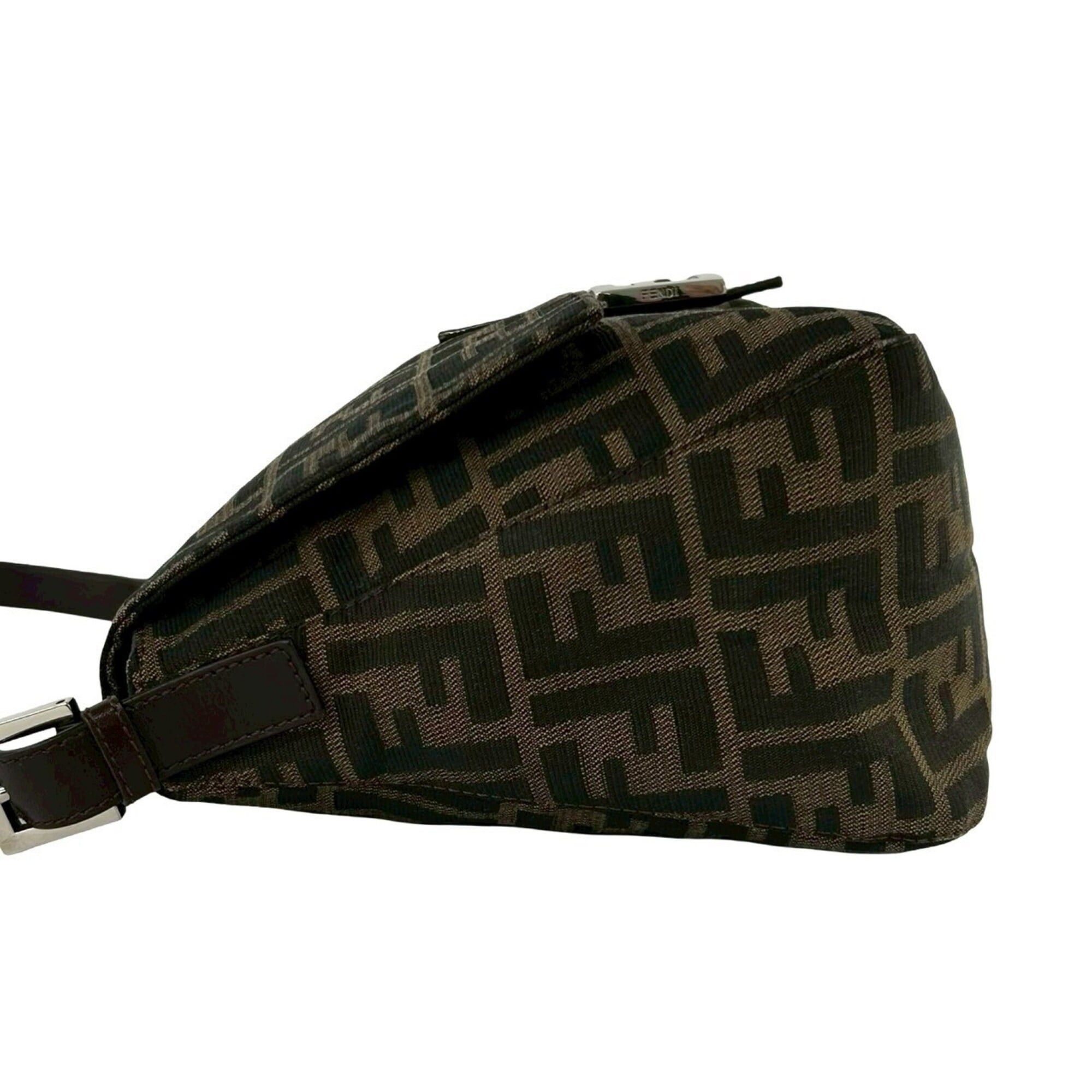 Fendi FENDI Mamma Bucket Zucca FF Logo Pattern Canvas Leather Semi-Shoulder Bag Handbag Brown 27981 Size ONE SIZE - 5 Thumbnail