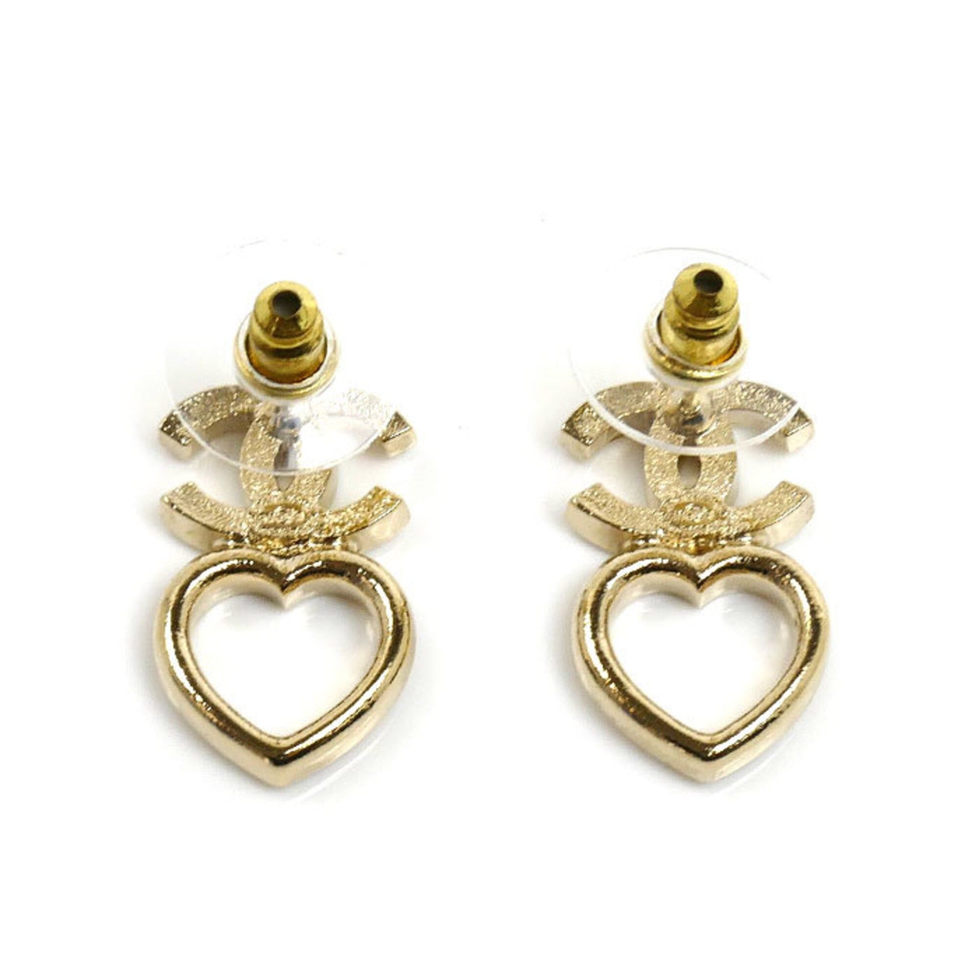 Chanel CHANEL GP Coco Mark Heart Earrings ABB665 4.6g Women's Size ONE SIZE - 3 Thumbnail