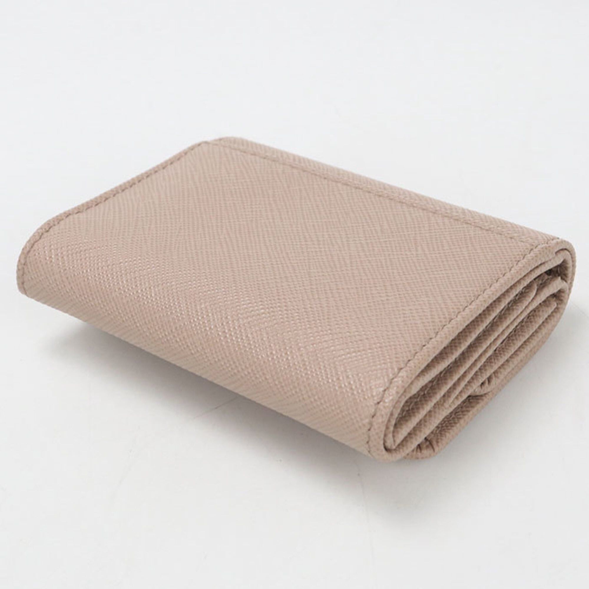 Prada Prada Tri-fold Wallet 1MH043 Saffiano Triangle Women's Beige Size ONE SIZE - 2 Thumbnail
