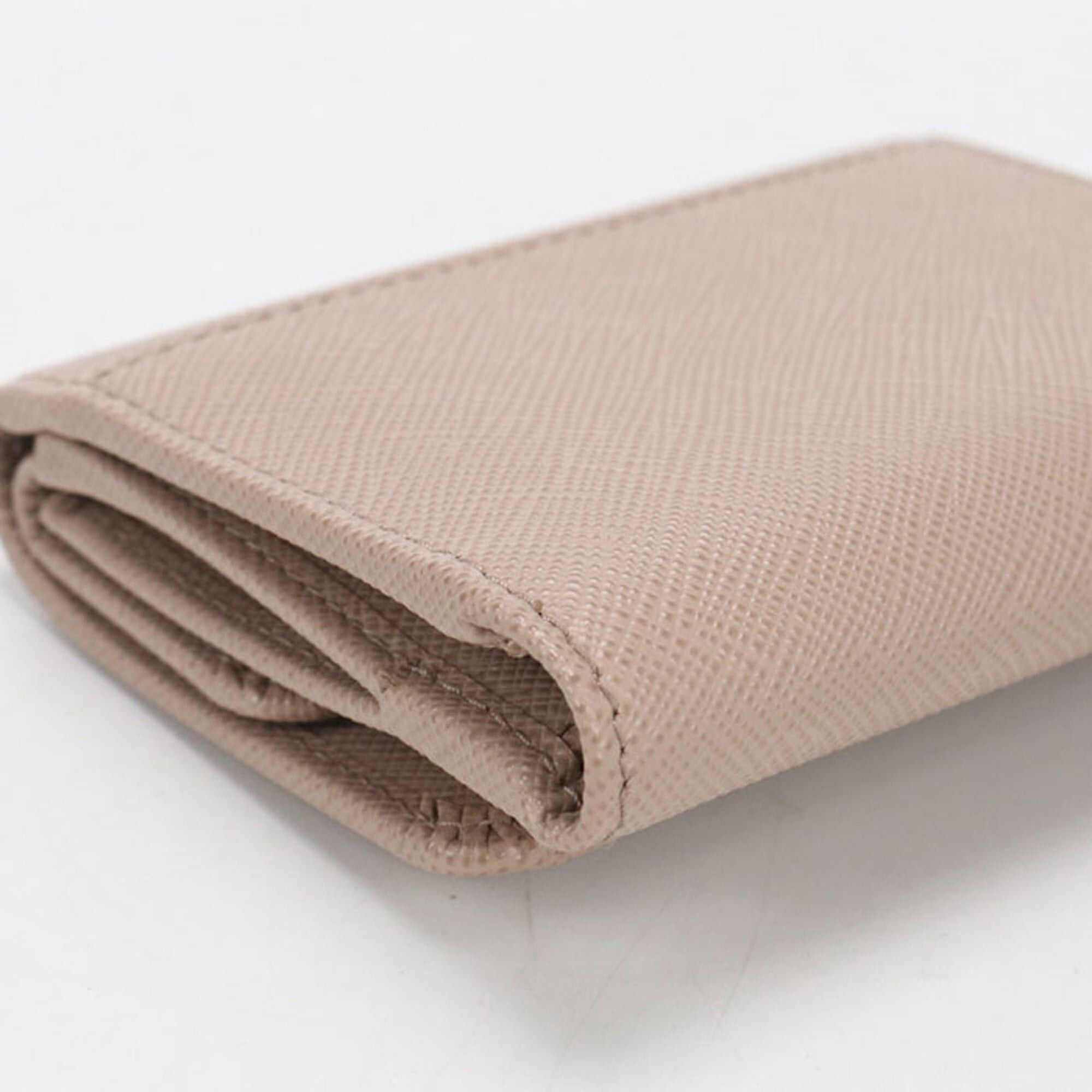 Prada Prada Tri-fold Wallet 1MH043 Saffiano Triangle Women's Beige Size ONE SIZE - 7 Thumbnail