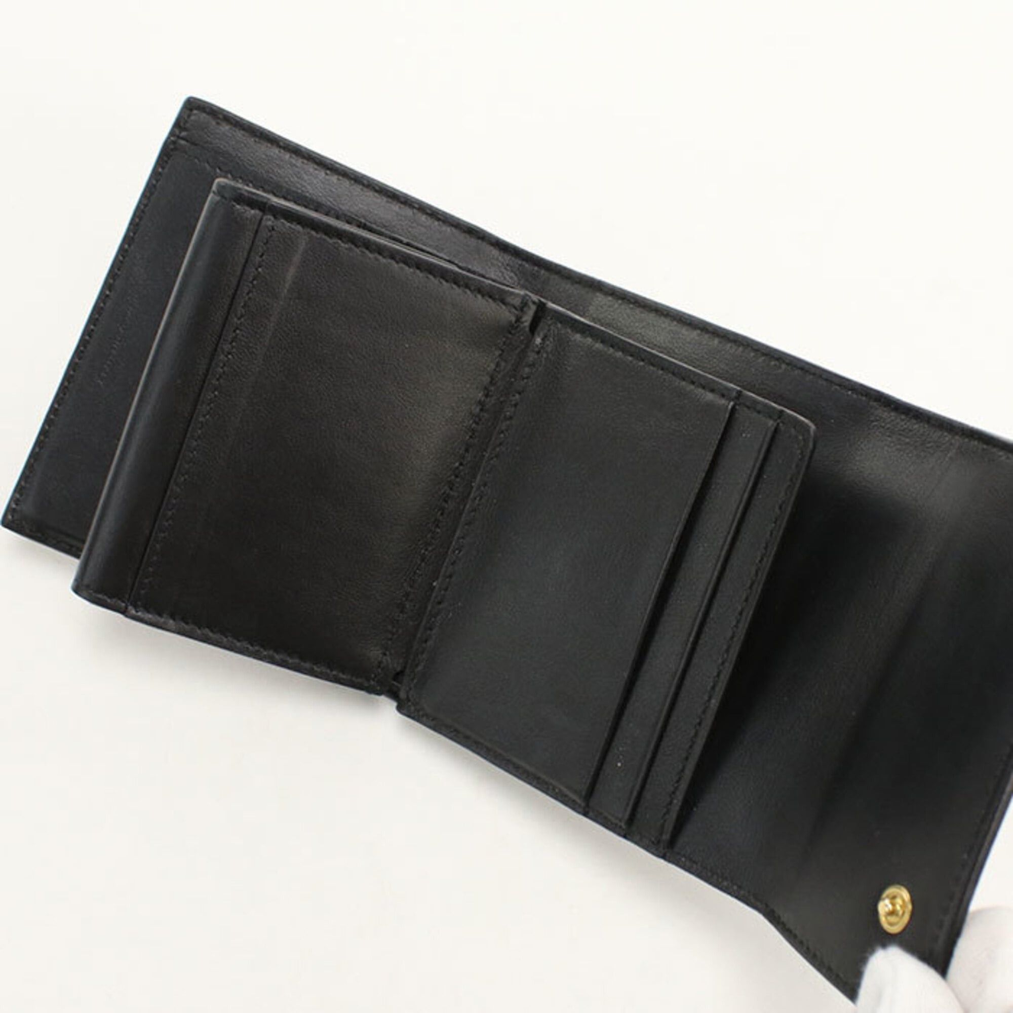 Celine Celine Tri-fold Wallet 10B573BEL.38NO Small Trifold Women's Black Size ONE SIZE - 3 Thumbnail