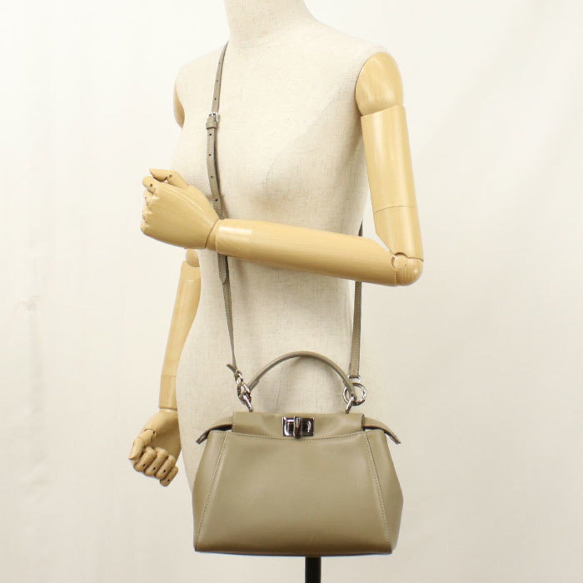 Fendi FENDI handbag 8BN244 2WAY Peekaboo Women's Beige Size ONE SIZE - 7 Thumbnail