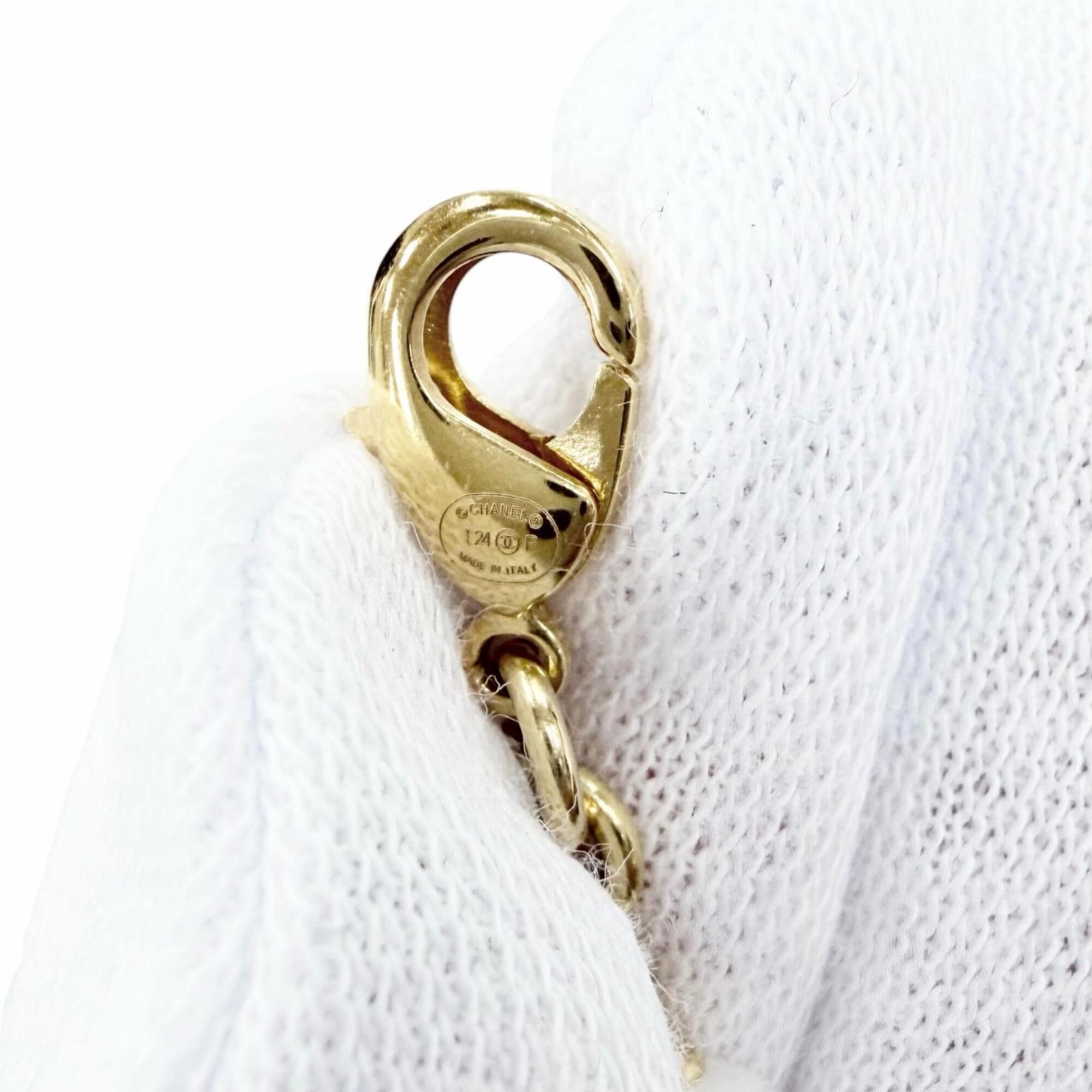 Chanel CHANEL (2024 model) I24P Coco Mark Heart Faux Pearl Denim Design Bracelet, Gold, Made in Italy, Women's. Size ONE SIZE - 7 Thumbnail