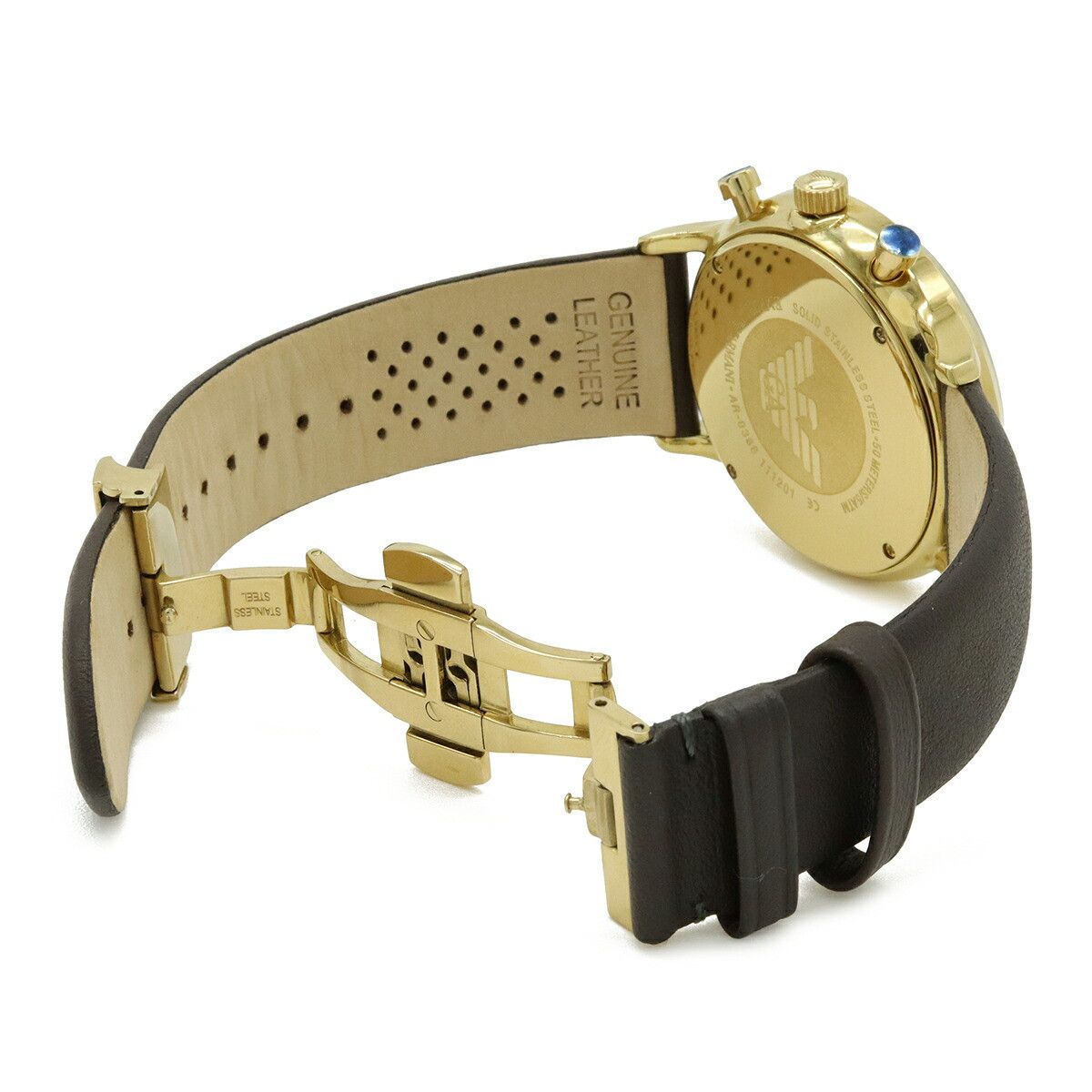 Emporio Armani Emporio Armani Emporio Armani Gold Plated Chronograph Mens Metal Quartz AR-0386 DUTY FREE for USA Size ONE SIZE - 8 Thumbnail