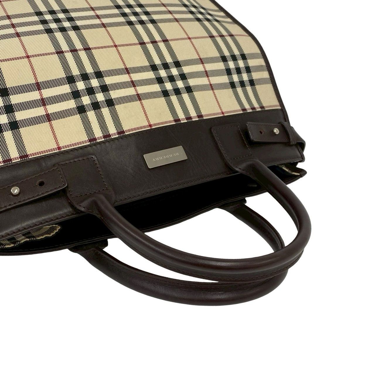 Burberry Burberry Burberry Check Canvas Leather 2way bag Leather Shoulder Bag DUTY FREE for USA Size ONE SIZE - 5 Thumbnail
