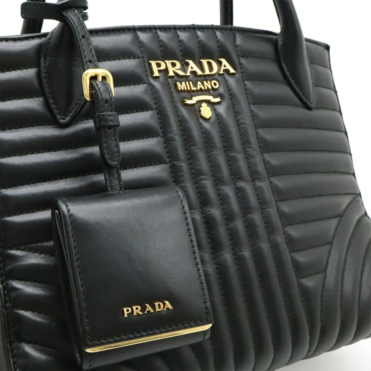 Prada Prada Prada Diagramme Leather Handbag Leather Handbag 1BA156 DUTY FREE for USA Size ONE SIZE - 8 Thumbnail